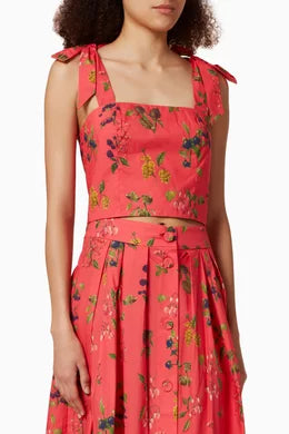 Cara Cara Helena Top Botanical Coral size M