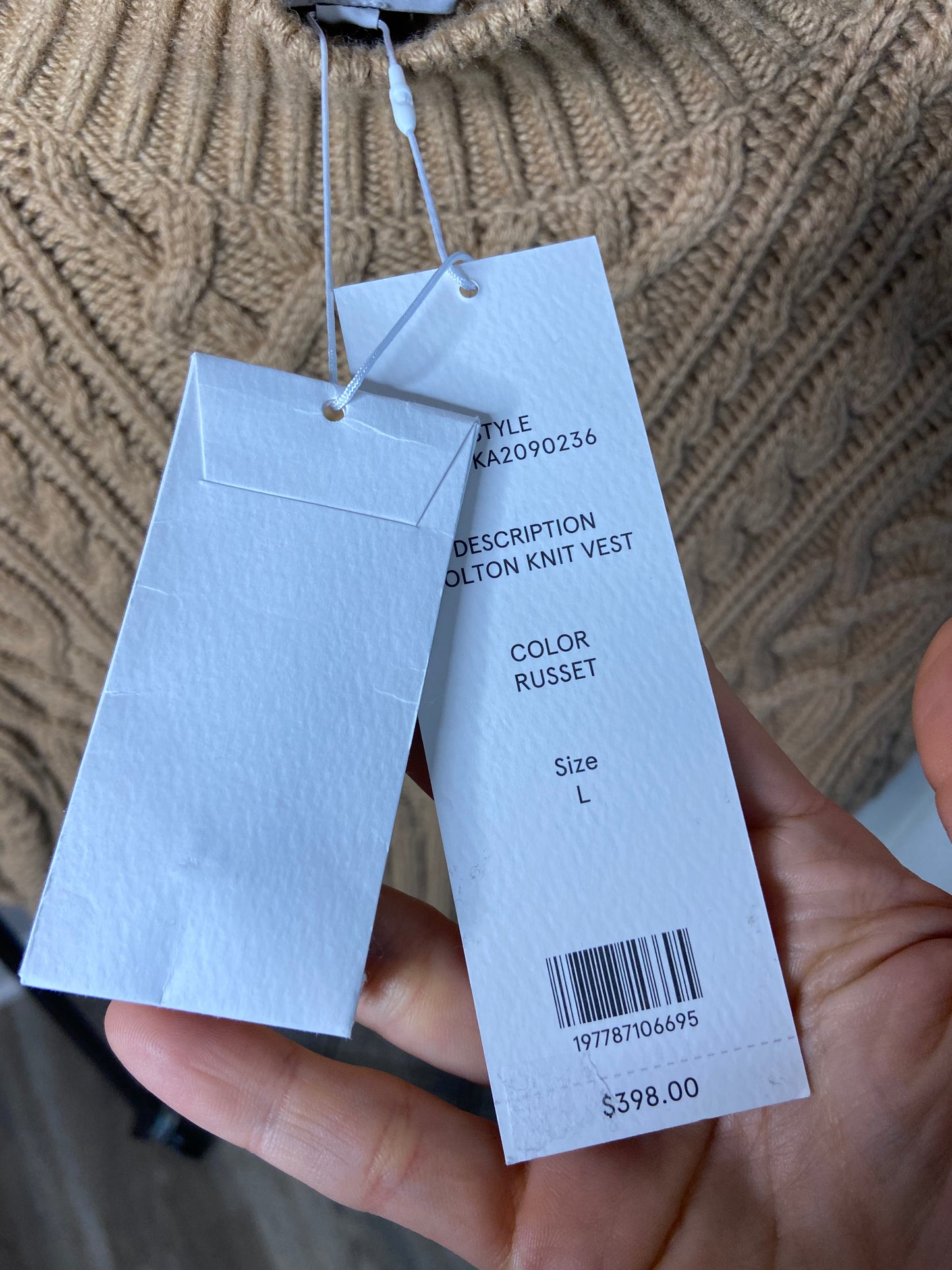 Veronica Beard Colton Knit Vest size L