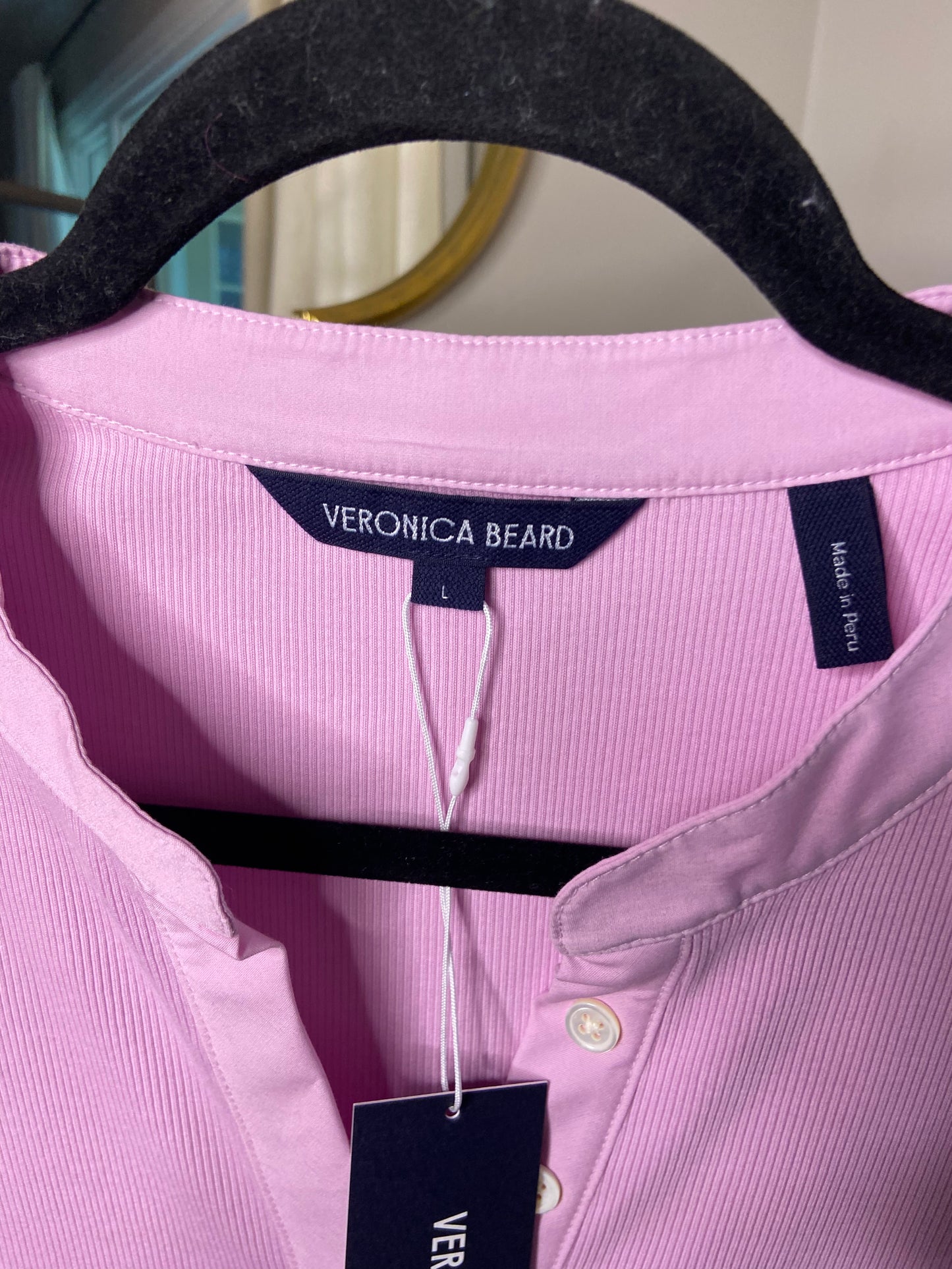 Veronica Beard Coralee Top in Barely Orchid size L