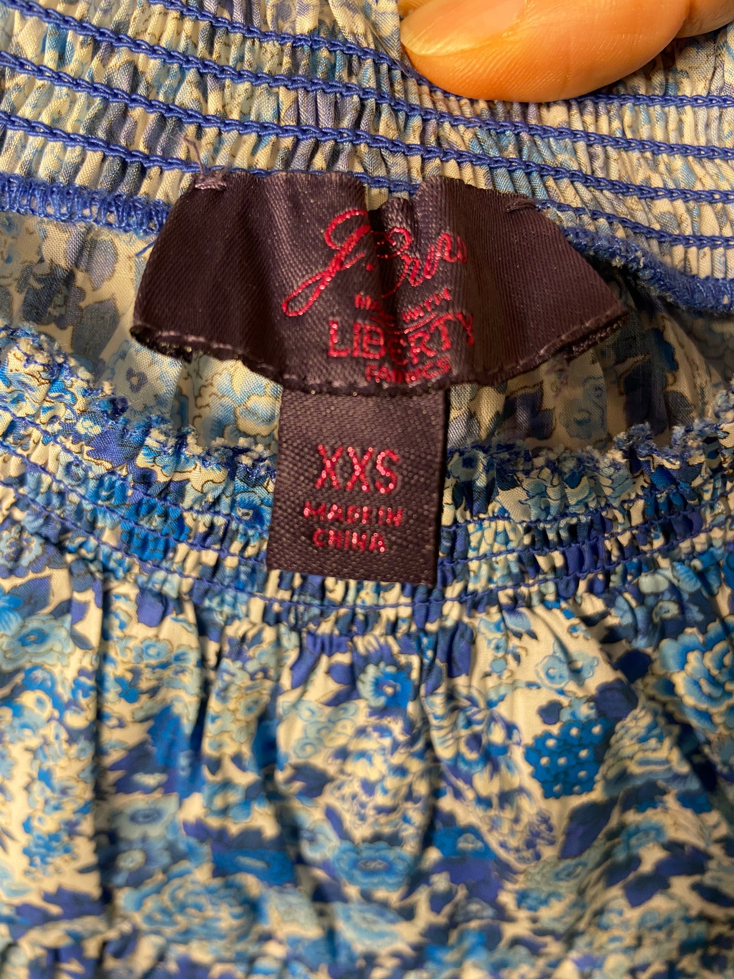 J. Crew Smocked Popover Top in Liberty Elysian Day floral size XXS