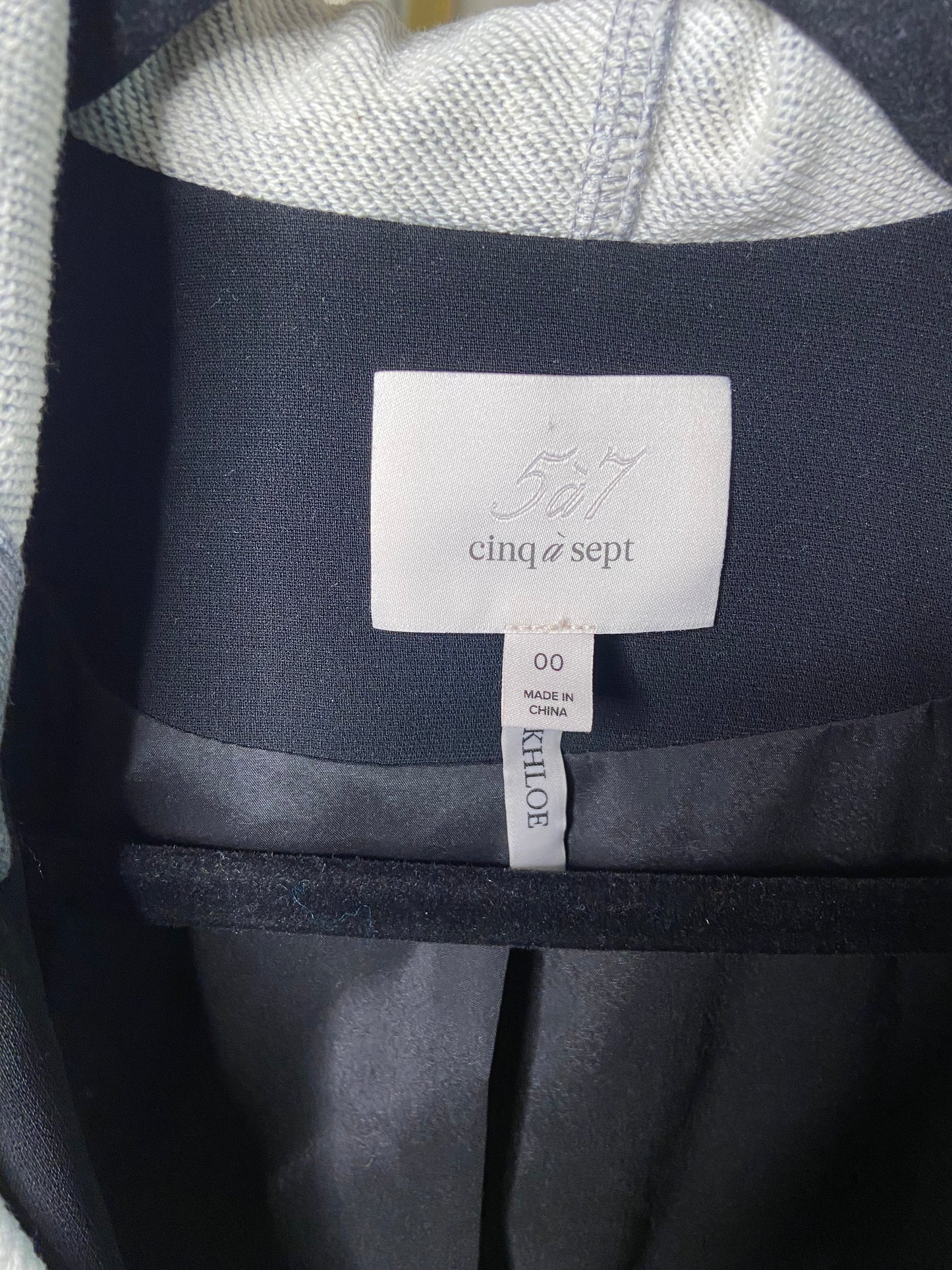 Cinq a Sept Khloe Hooded Black Blazer Jacket size 00