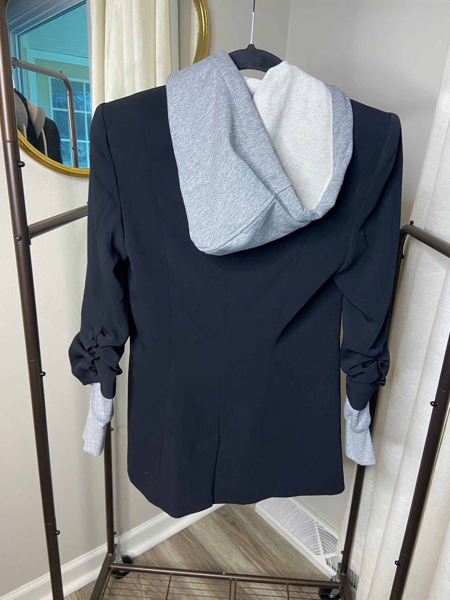 Cinq a Sept Khloe Hooded Black Blazer Jacket size 00