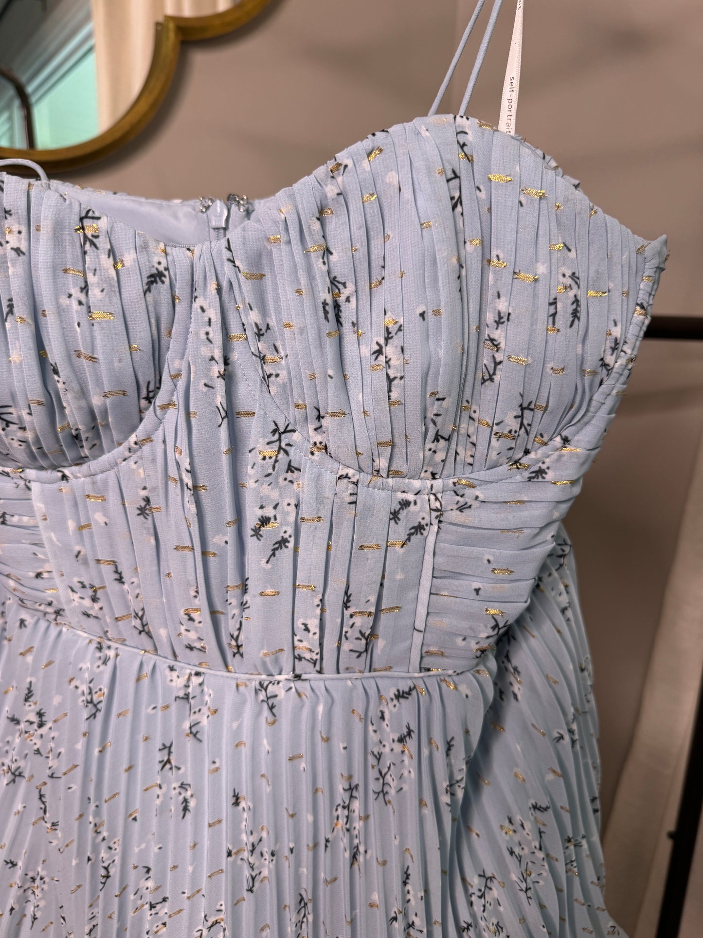 Self Portrait Tiered Floral Chiffon Midi Dress size 6