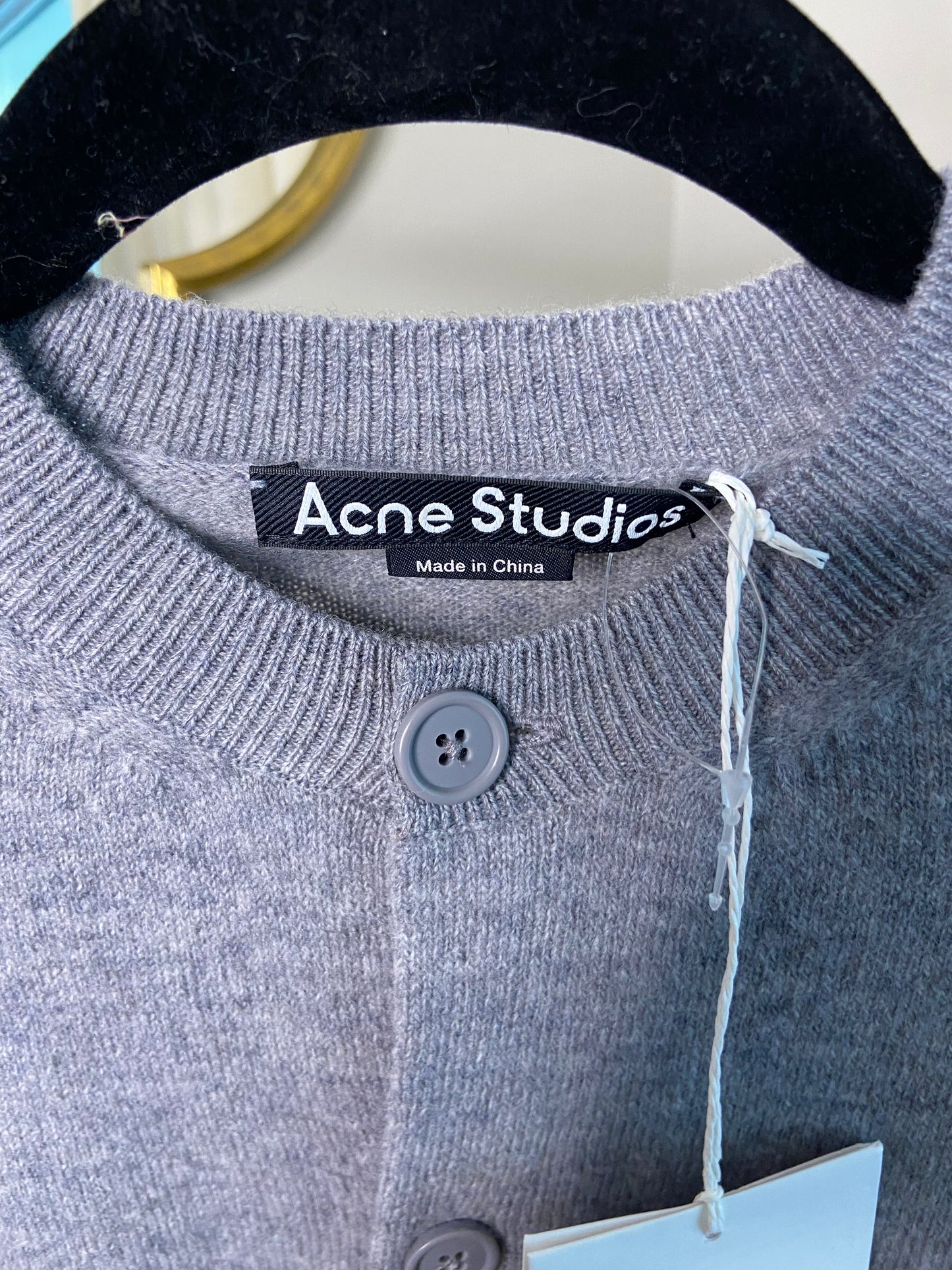 Acne Studios Face Crewneck Wool Cardigan size XS