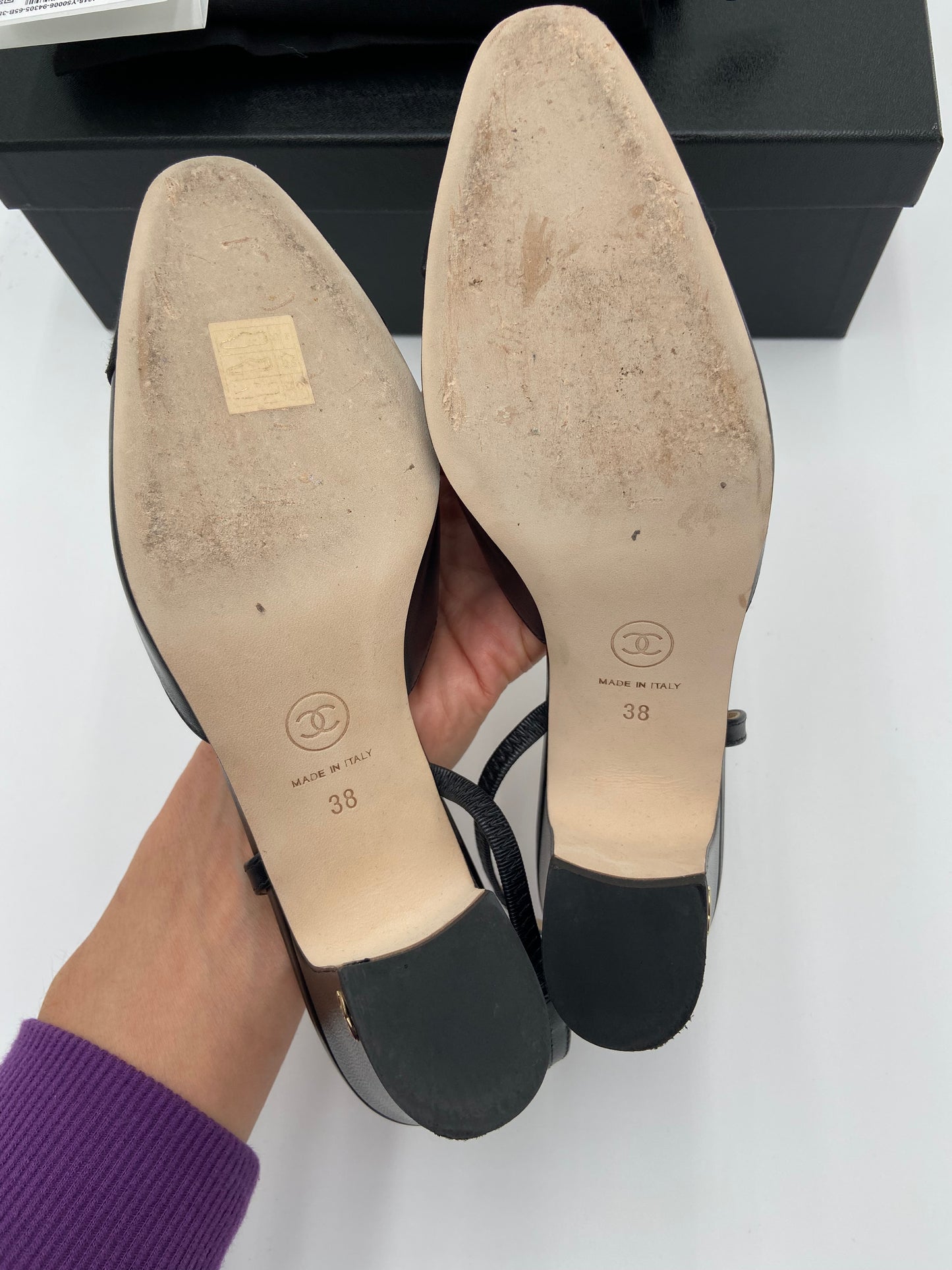 Chanel Slingback Cap Toe Shoes size 38