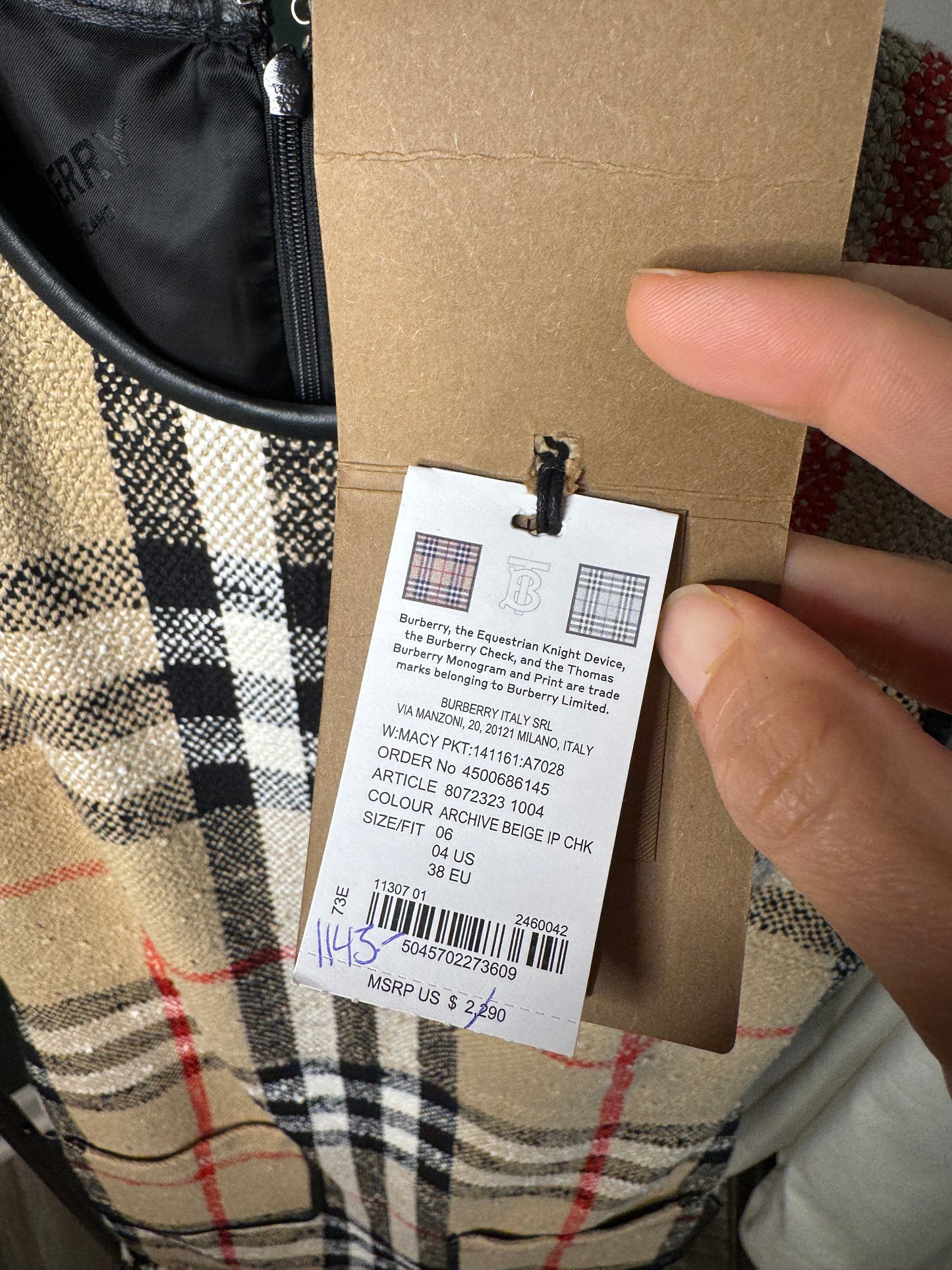 Burberry Macy Check Mini Dress size 4