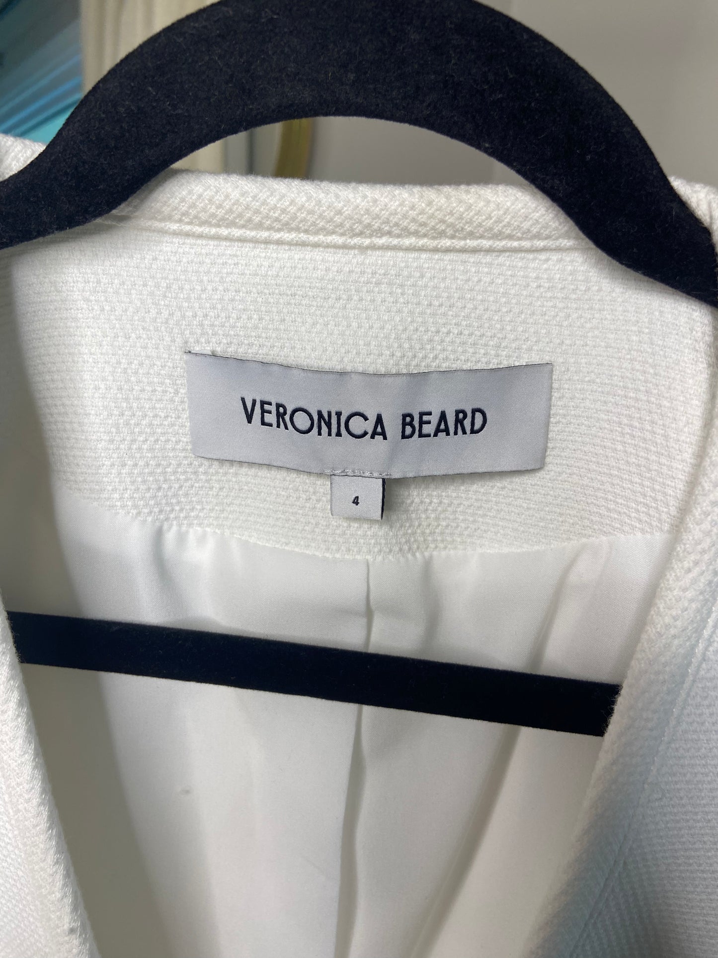 Veronica Beard Isola Stretch Cotton-Blend V-Neck Jacket size 4