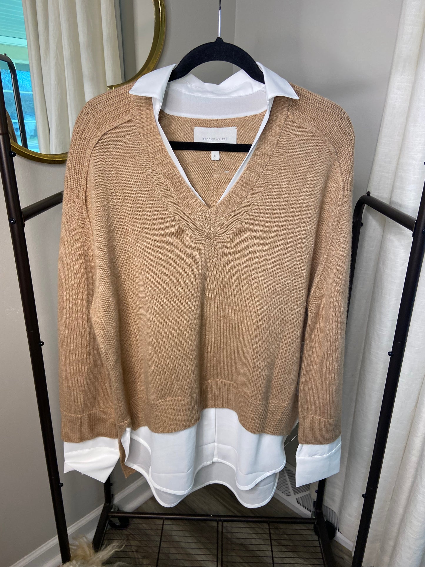 Brochu Walker The Looker Layered V-Neck Sweater size M