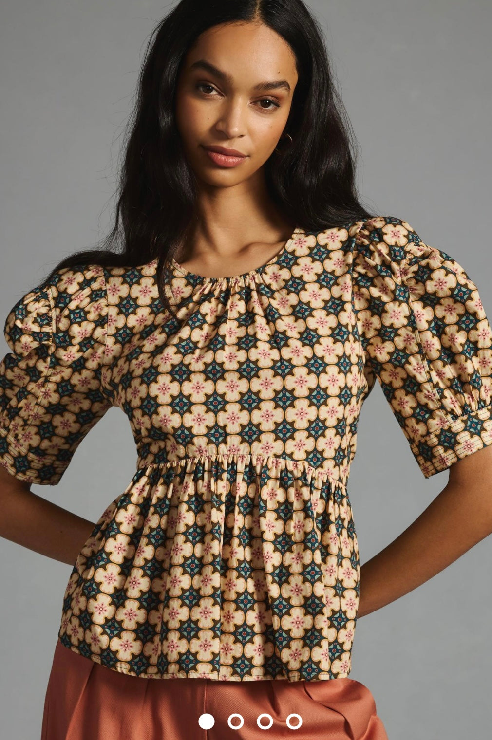 Anthropologie Let Me Be Puff Sleeve Top size S