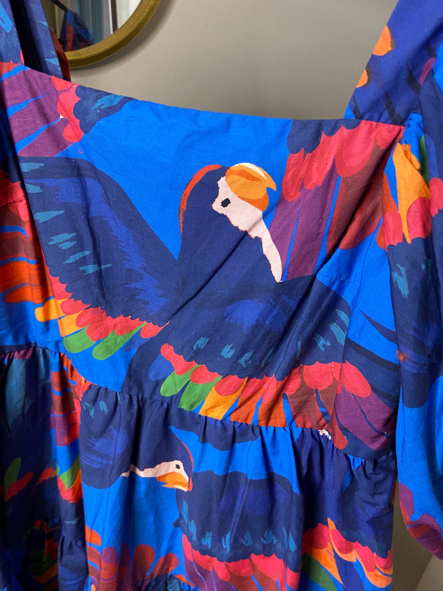 Farm Rio Rainbow Macaw Mini Dress size S