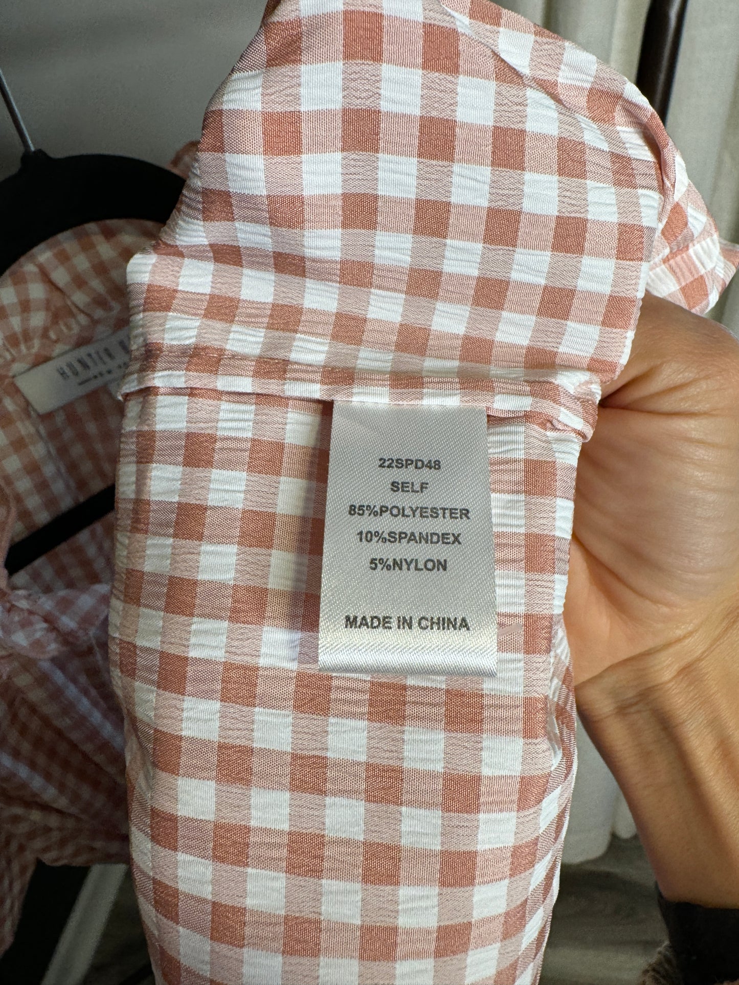 Hunter Bell Matthews Pink Gingham Midi Dress size XS & S