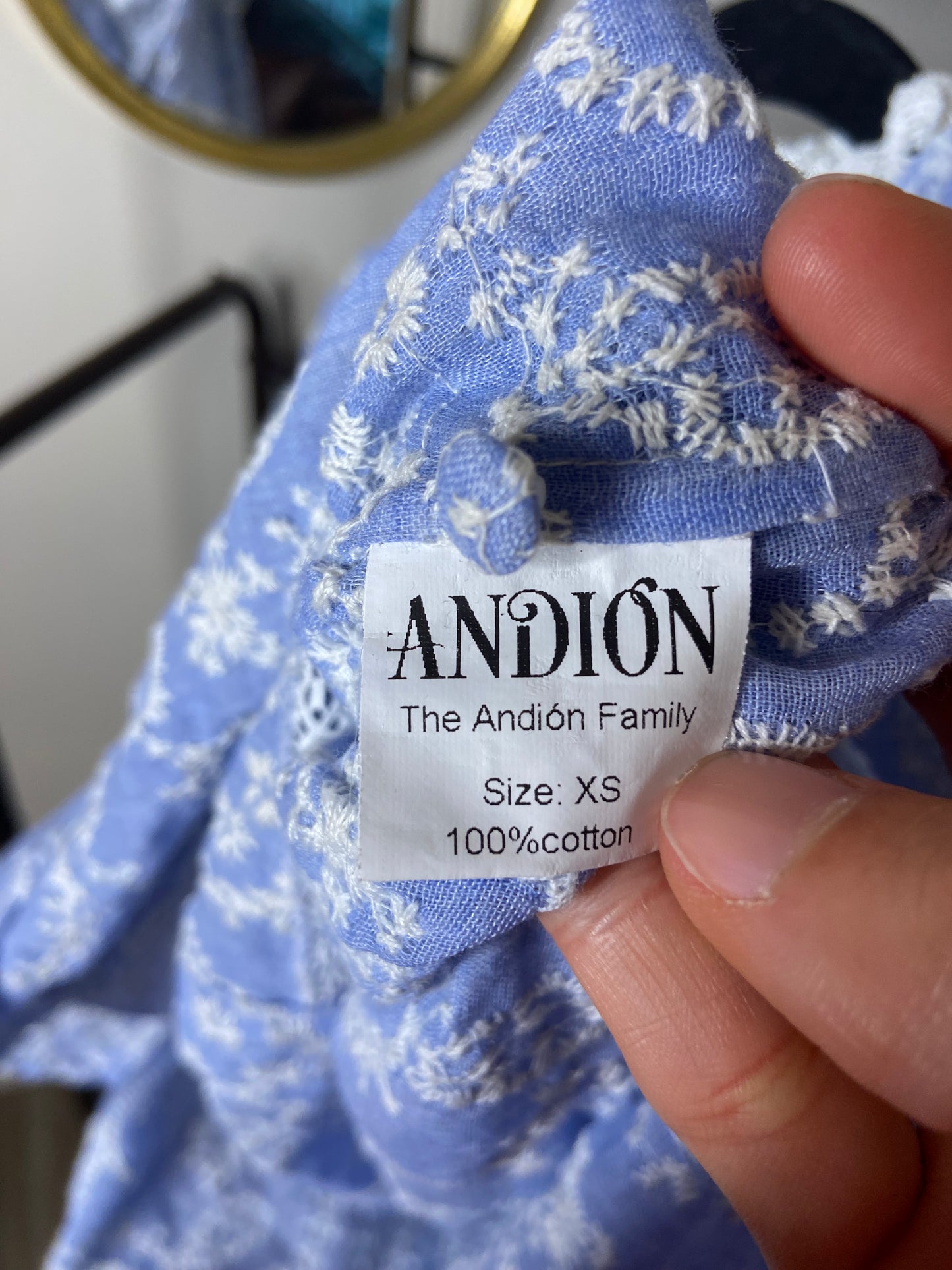 Andion Embroidered Cap Sleeve Top size XS