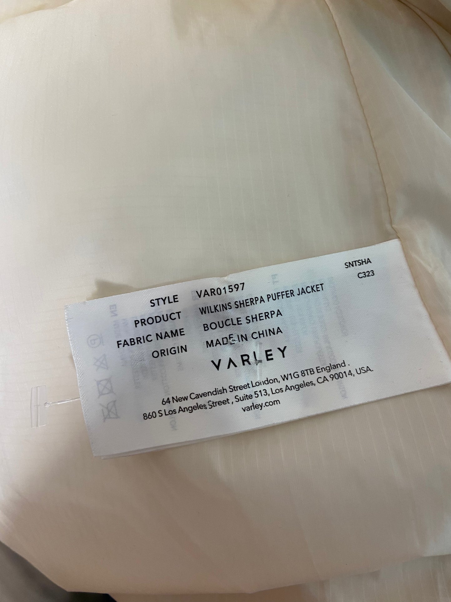 Varley Wilkins Sherpa Puffer Jacket size XS