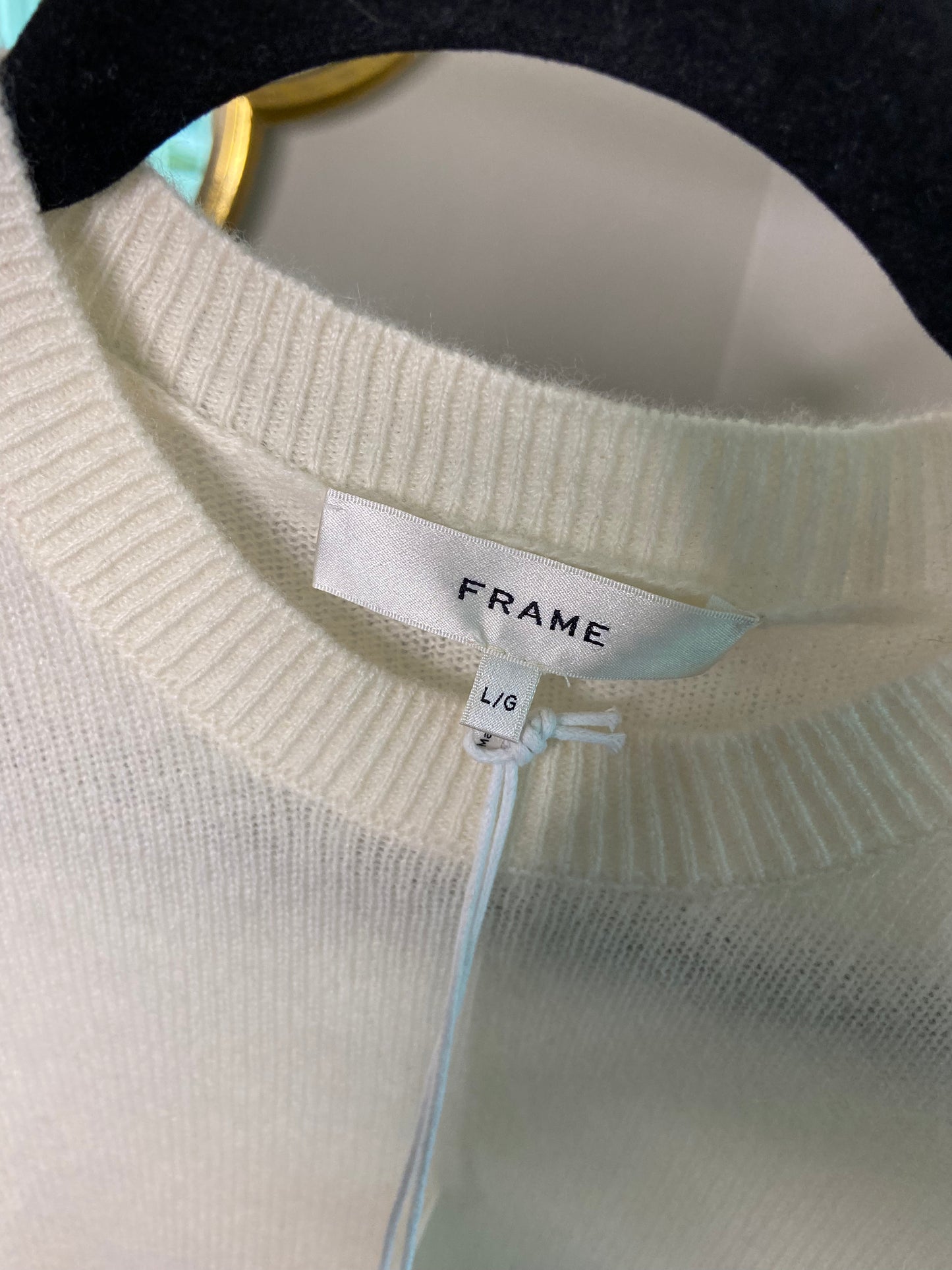 Frame Ruched Sleeve Cashmere Top Sweater size L