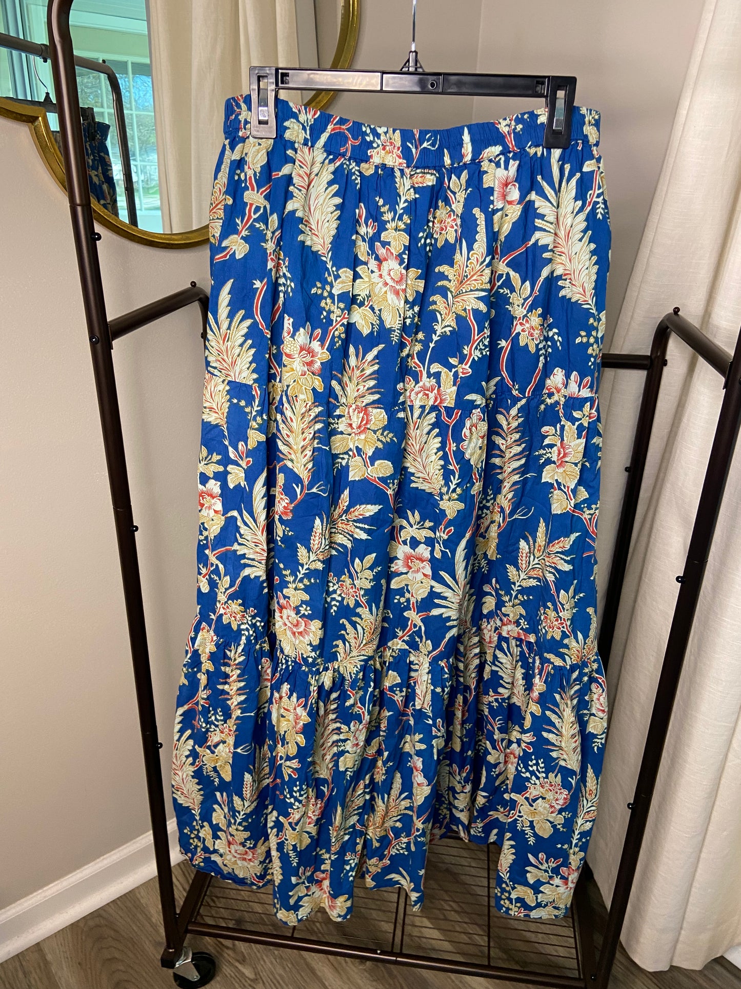 Mille Blue Floral Maxi Skirt size XL