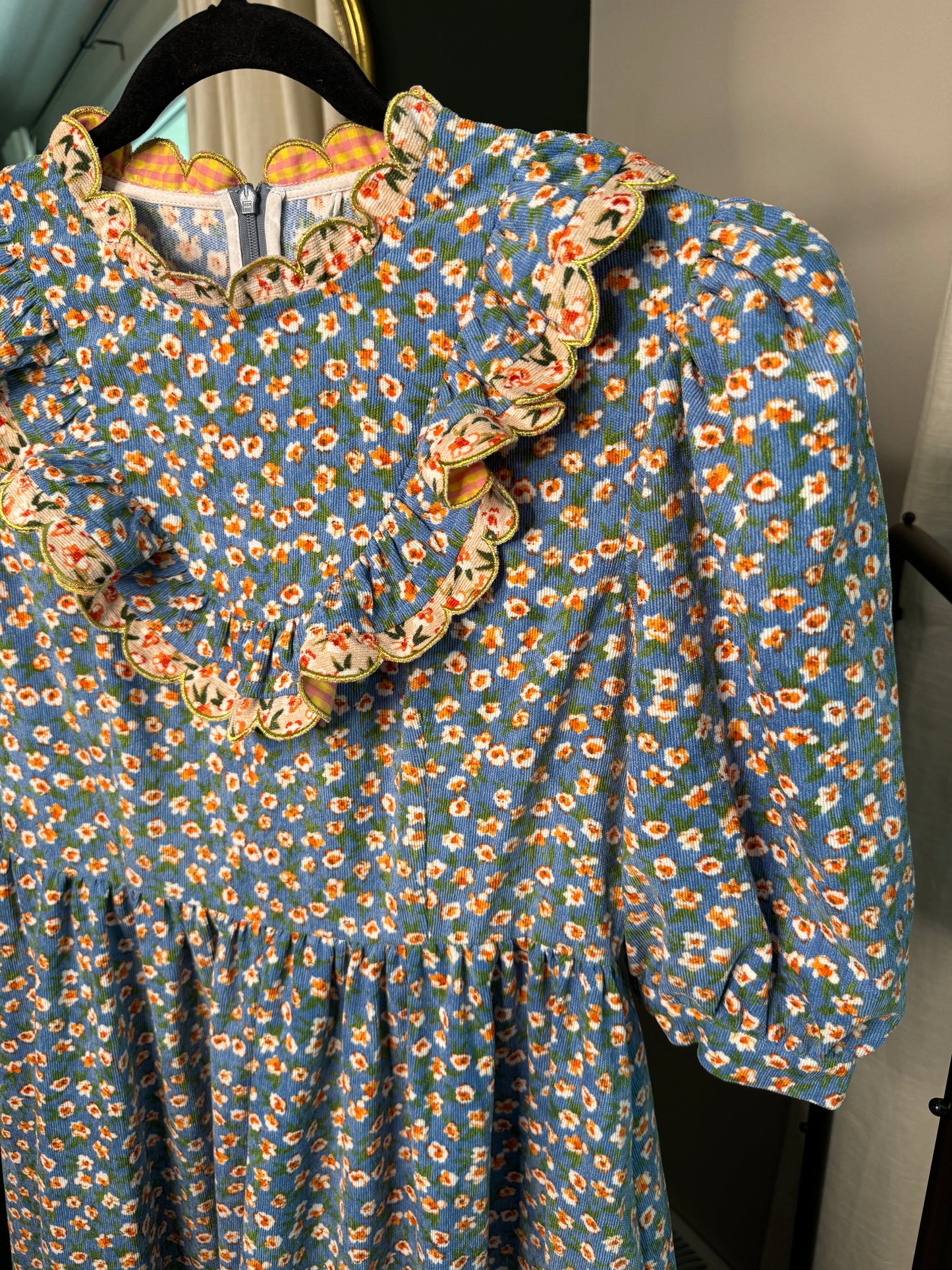 CeliaB Abaca Blue Corduroy Dress size XS