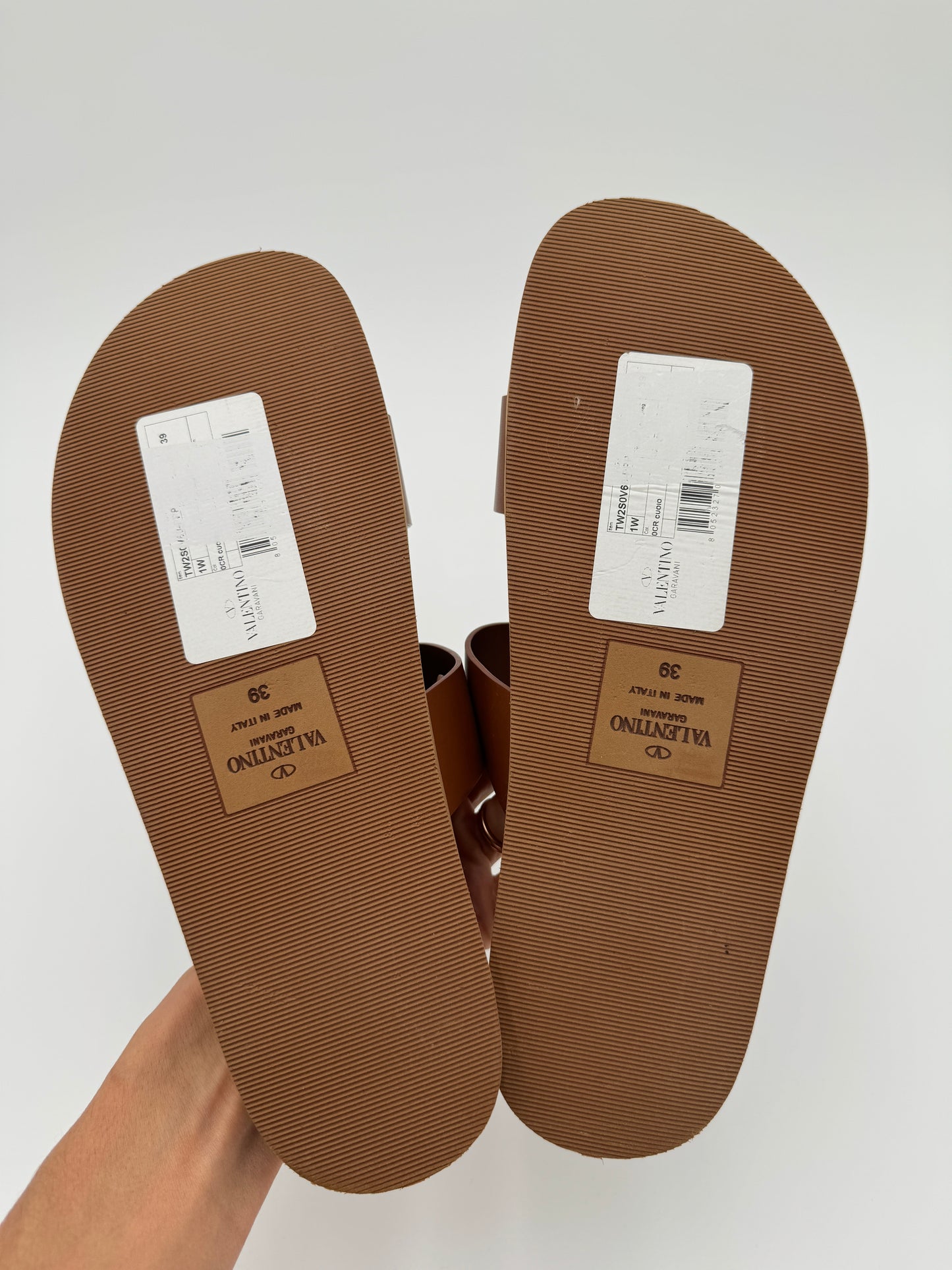 VALENTINO Crystal Embellished Serpent Calfskin Slides size 39