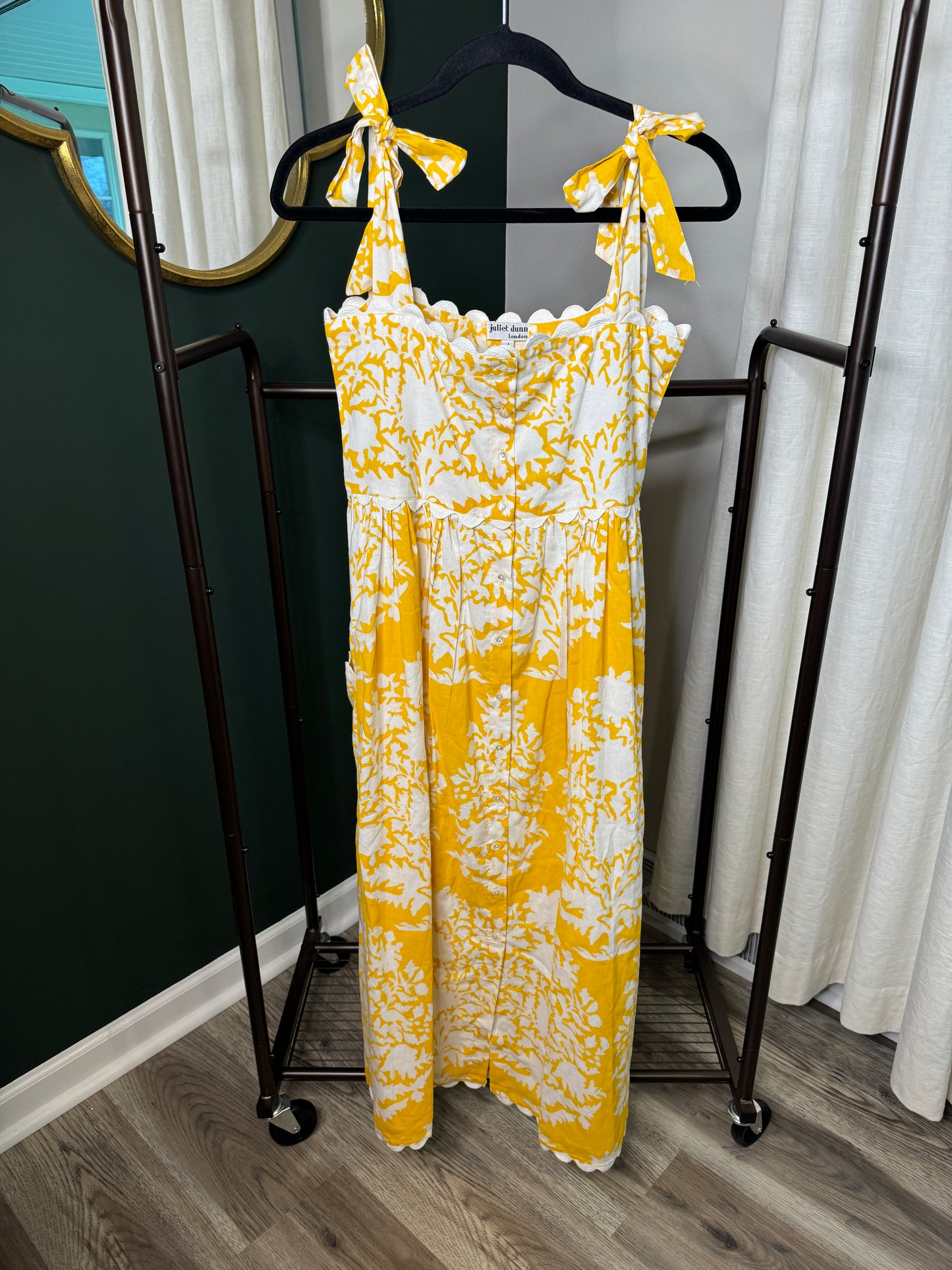 Juliet Dunn Shoulder Tie Midi Dress size 1