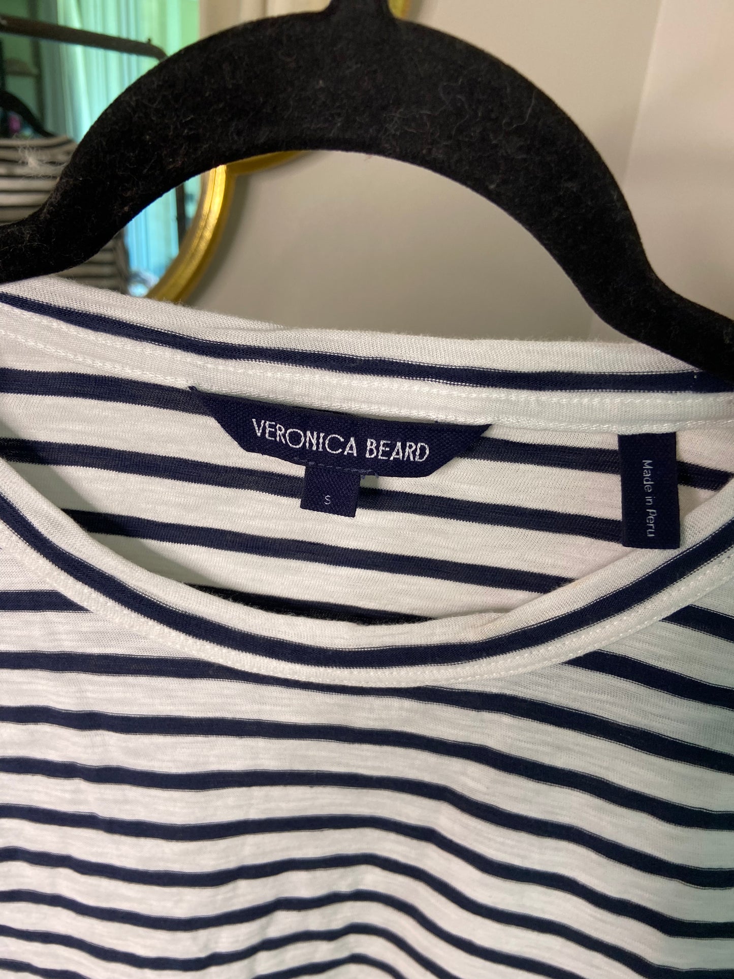 Veronica Beard Vinci Side Ruched Cotton Muscle Tee Tank size S