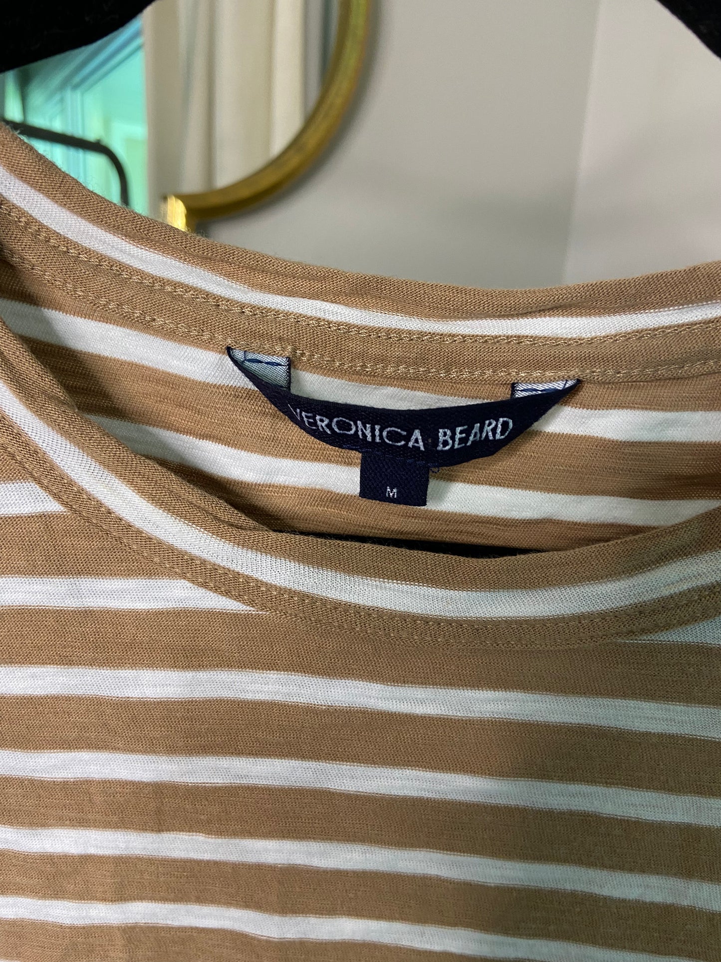 Veronica Beard Vinci Side Ruched Cotton Muscle Tee Tank size M