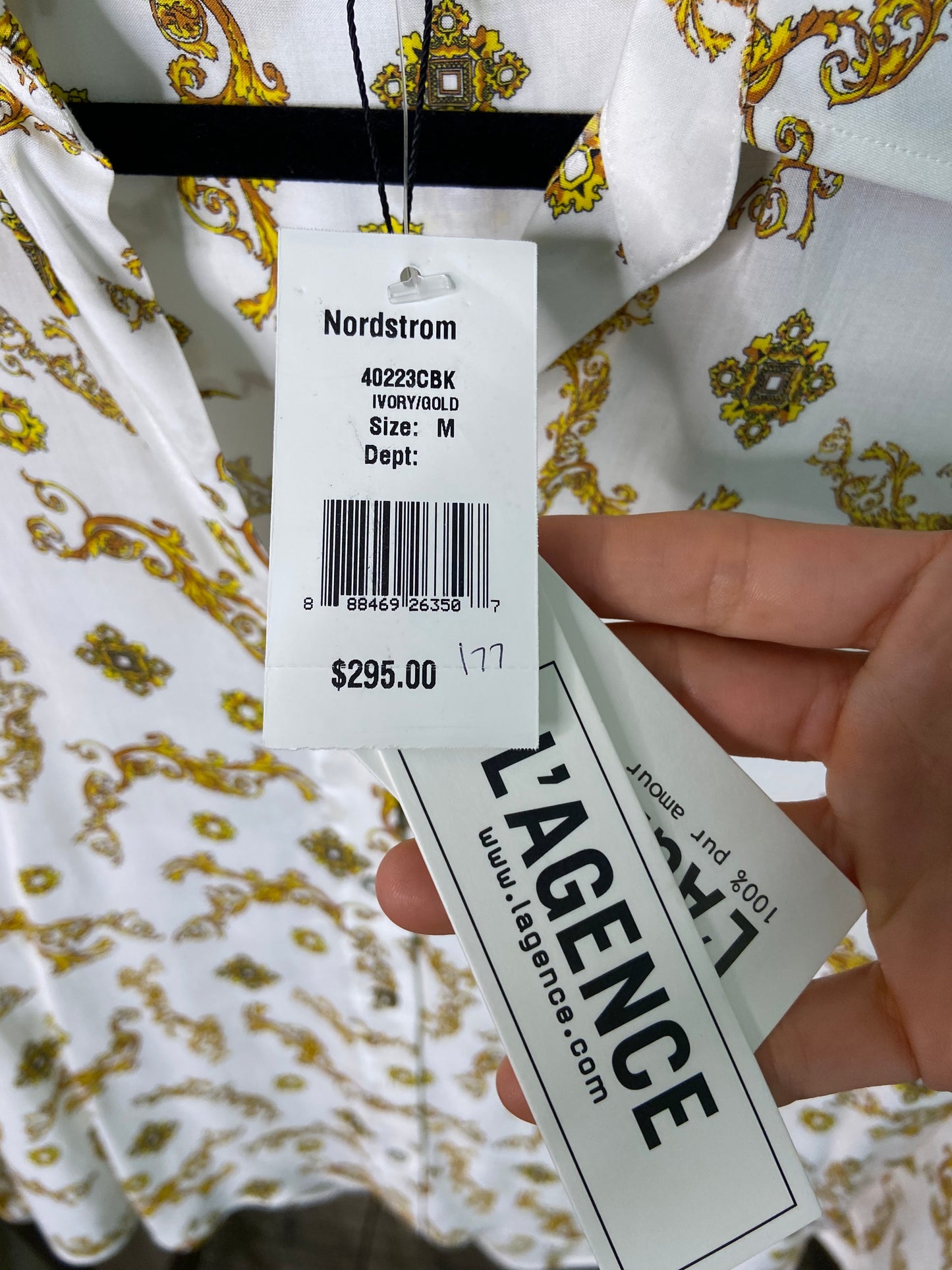 L'Agence Holly Long Sleeve Blouse Top size M