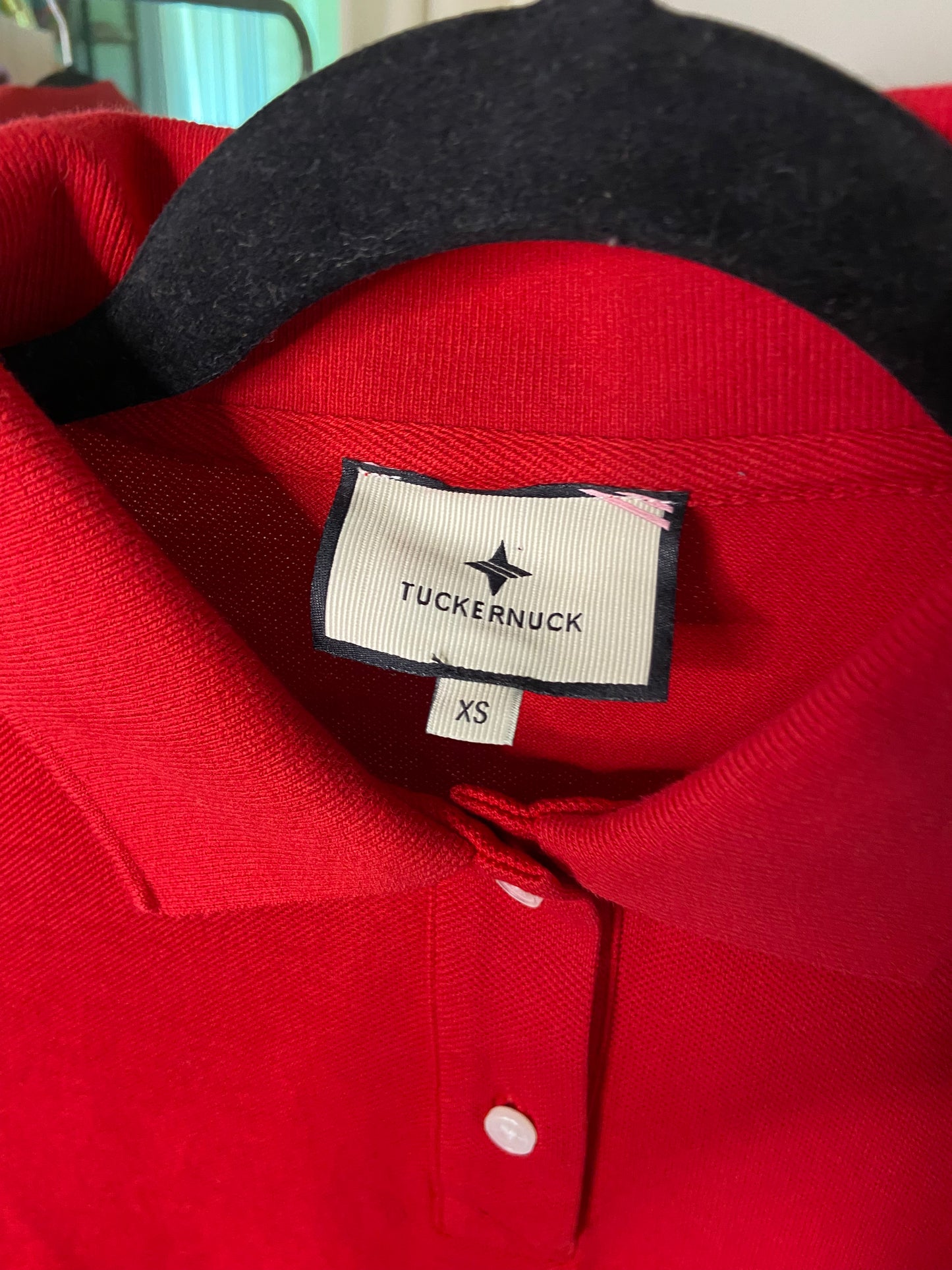 Tuckernuck Red Pique Murray Classic Polo Top size XS
