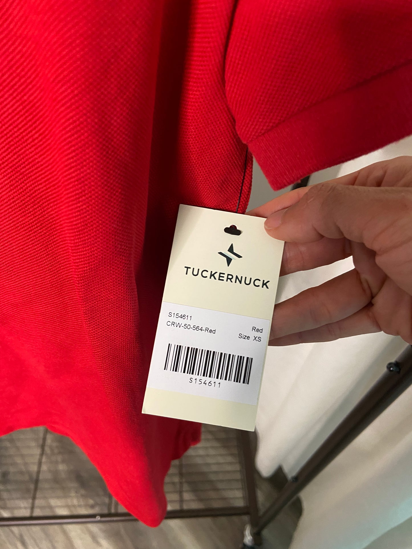 Tuckernuck Red Pique Murray Classic Polo Top size XS