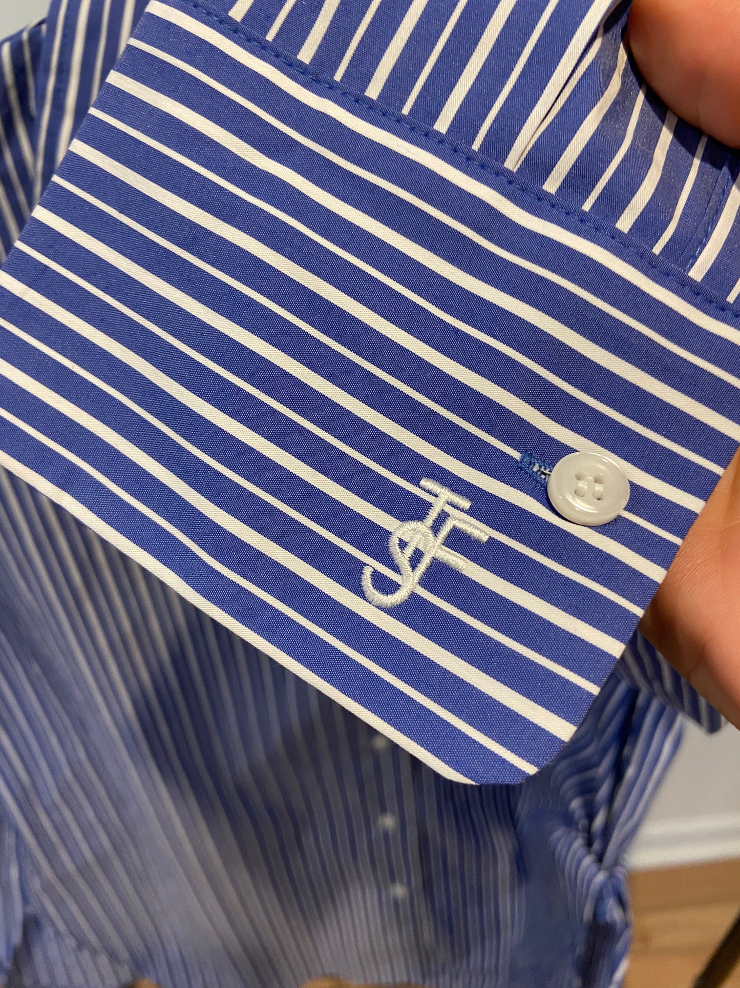 Frankie Shop Peri Blue Striped Button Down Shirt size XS