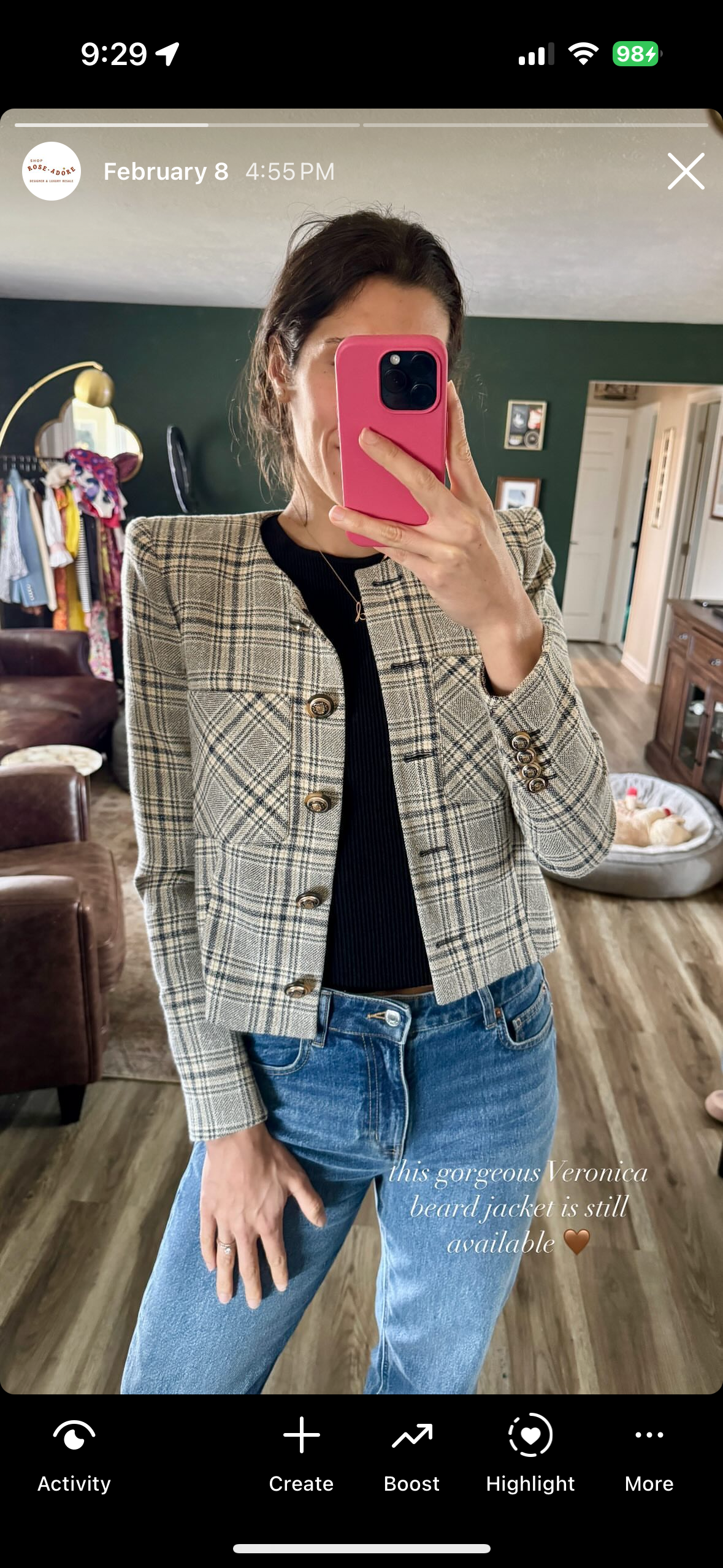 Veronica Beard Vohra Plaid Jacket size 2