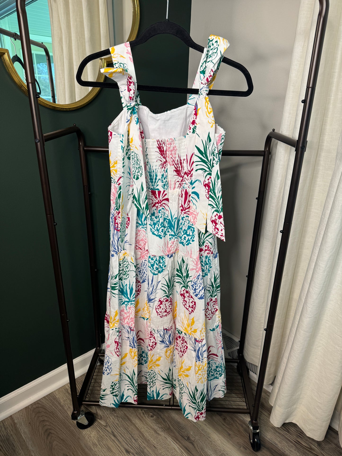 MILLY Pineapple Print Midi Dress size 0