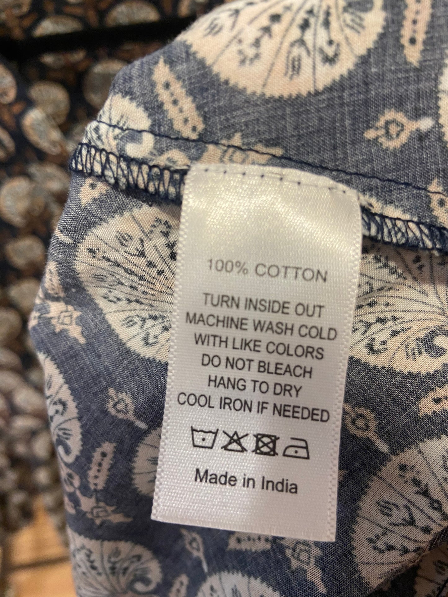 Anna Cate Blue Blockprint Mini Dress size L