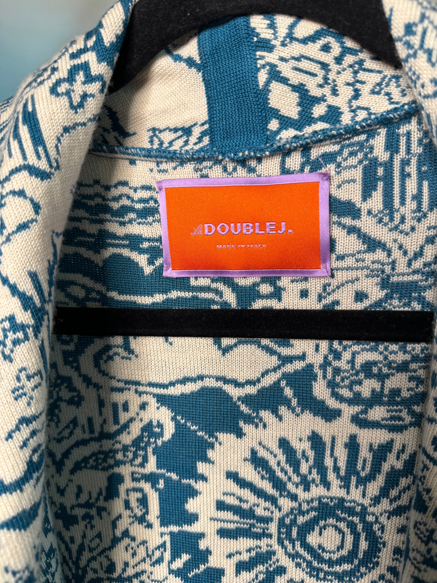 La DOUBLE J Ionic Petrolio Jacquard Boudoir jacket size L