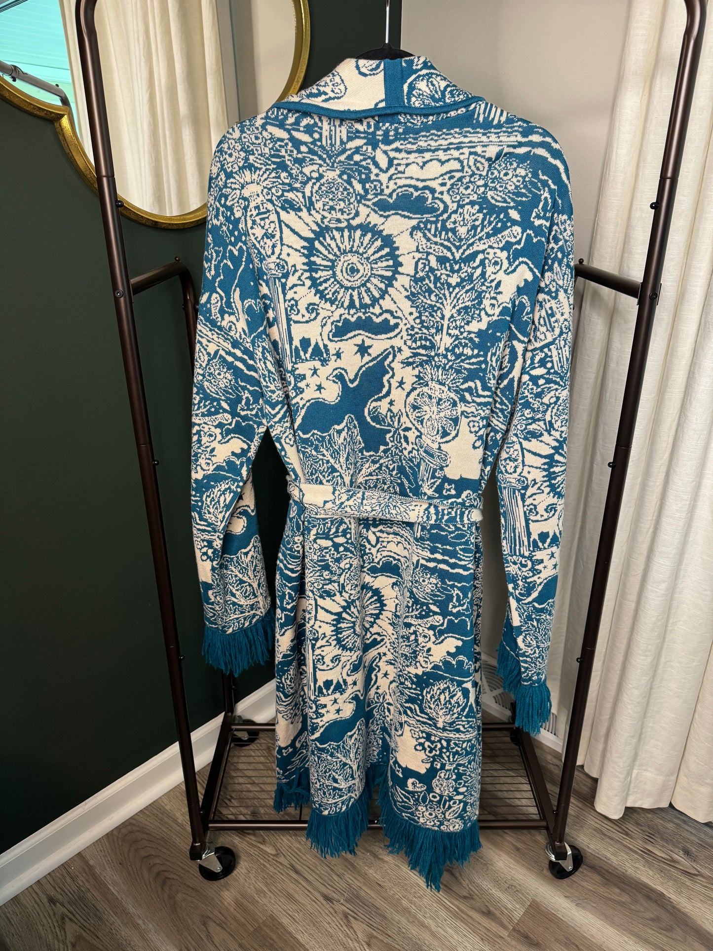 La DOUBLE J Ionic Petrolio Jacquard Boudoir jacket size L