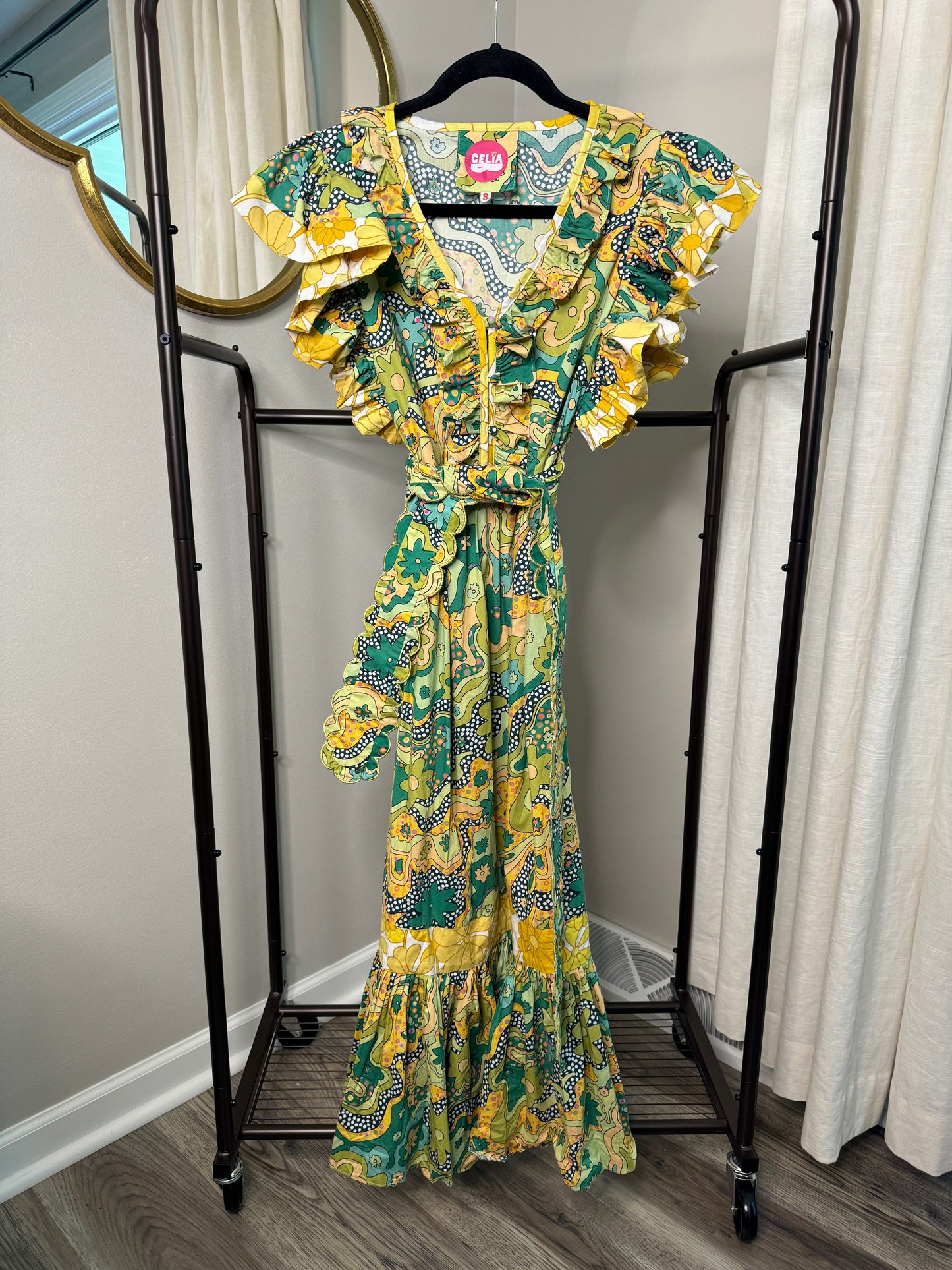 Celia B Sunflower Midi Dress size S