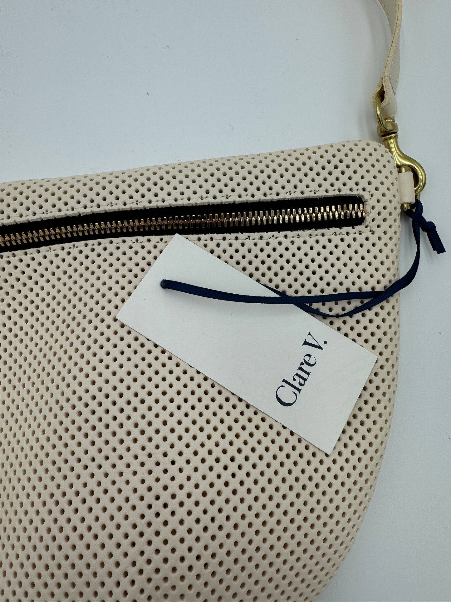 Clare V. Grande Fanny Cream Perforated