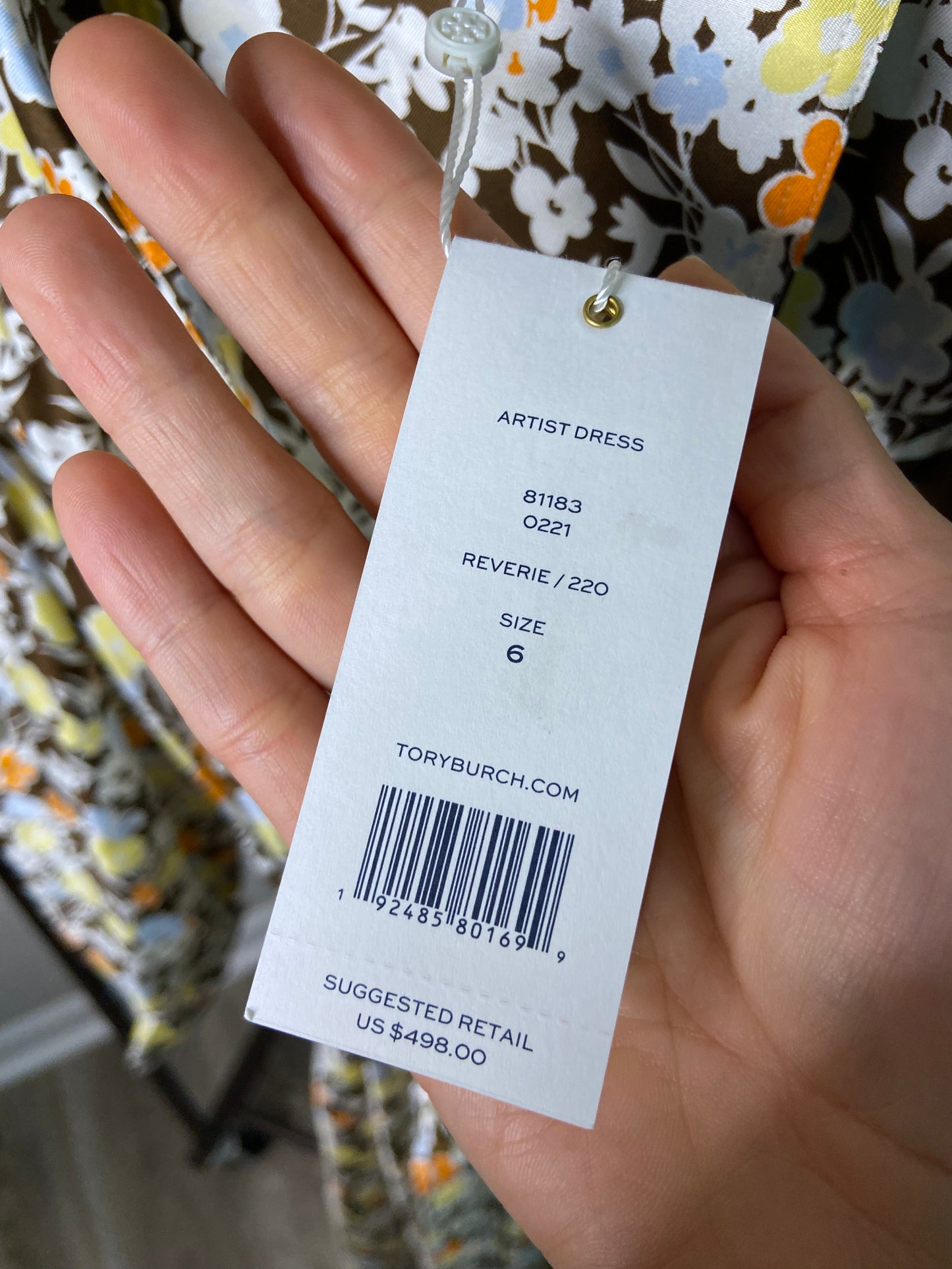 Tory Burch Artist Silk Midi Dress size 6