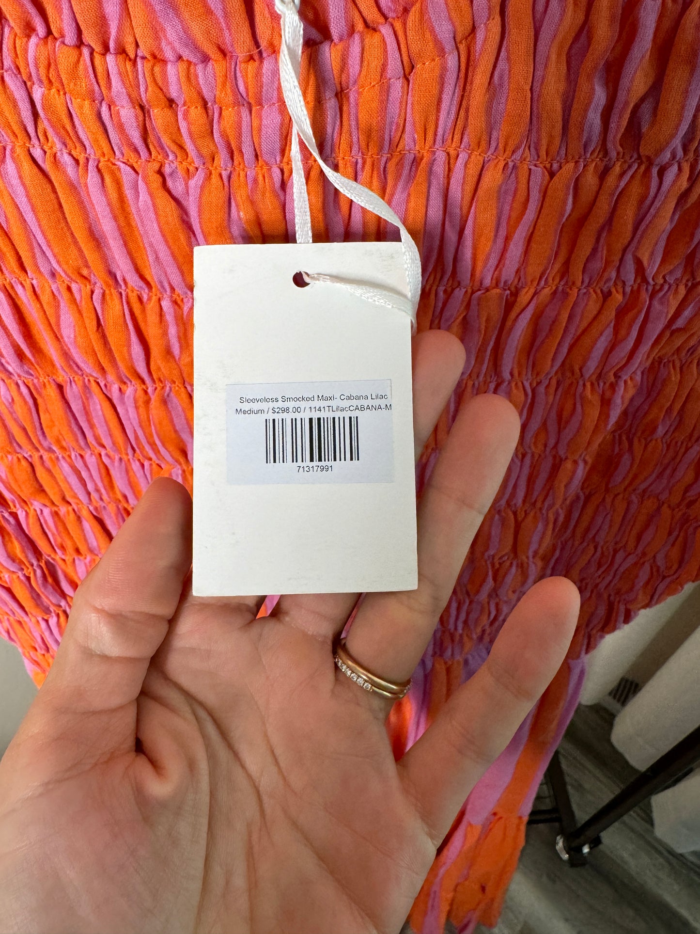 Oliphant Smocked Maxi Dress size M
