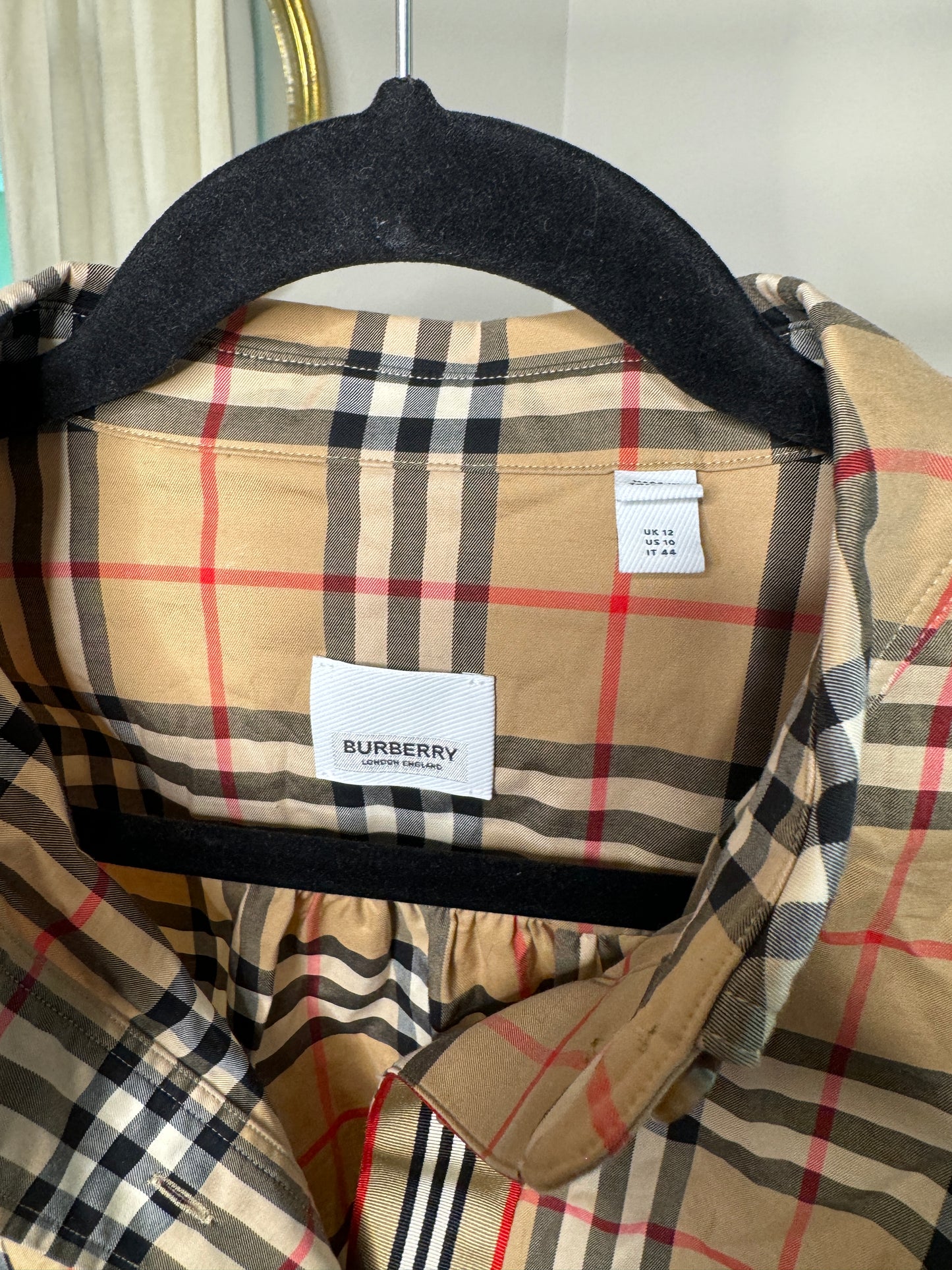 BURBERRY Check Shirt Dress size 10