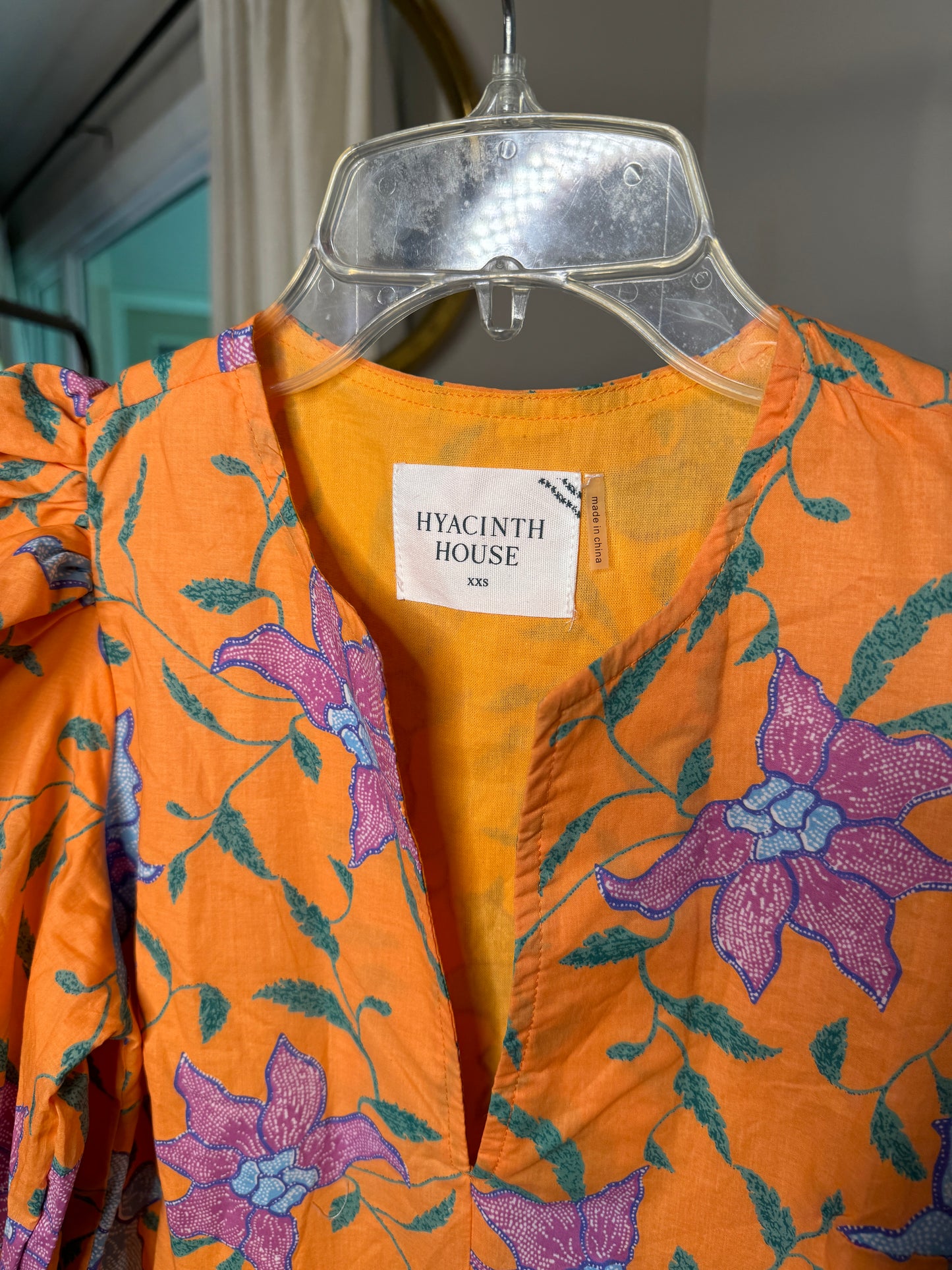 Hyacinth House Orange Multi Floral Cisco Maxi Dress size XXS