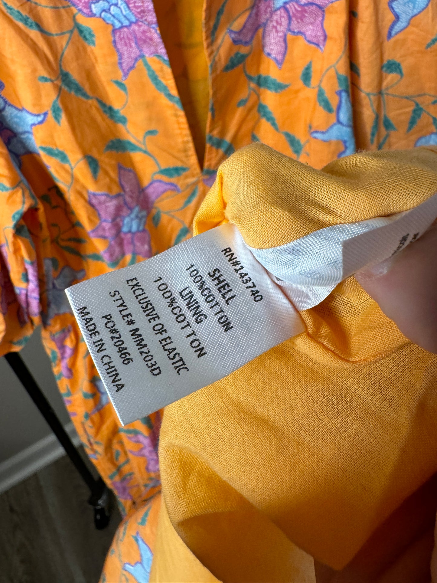 Hyacinth House Orange Multi Floral Cisco Maxi Dress size XXS