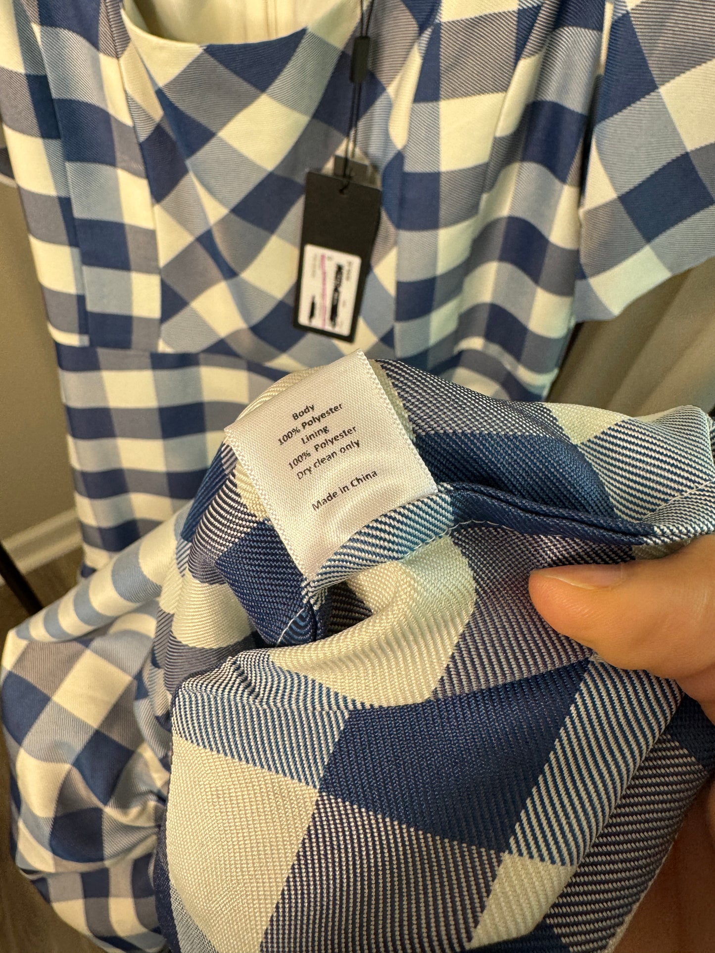 Hunter Bell Cassidy Midi Dress Blue Check size 6