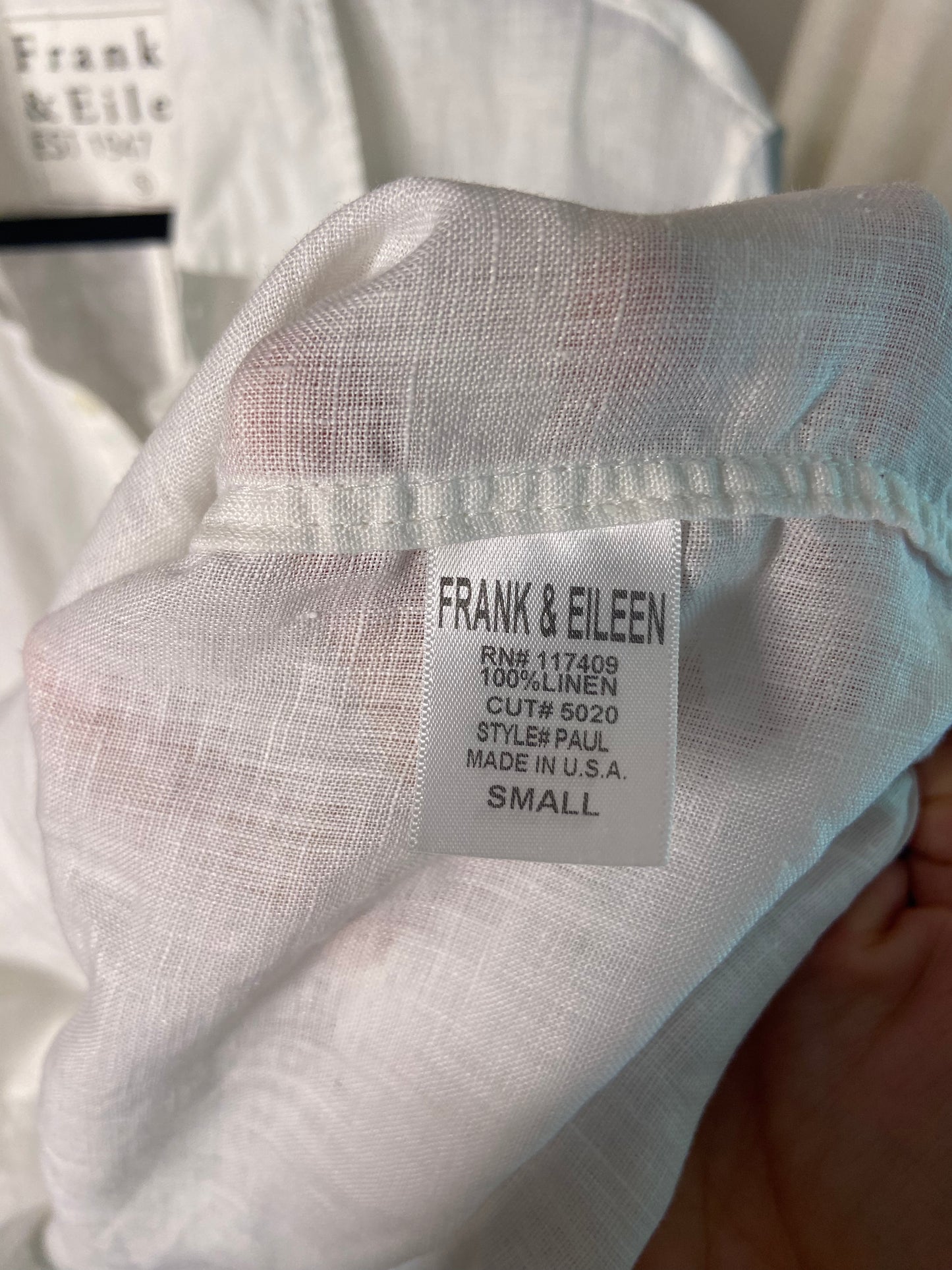 Frank and Eileen Paul Italian Linen Shirt size S