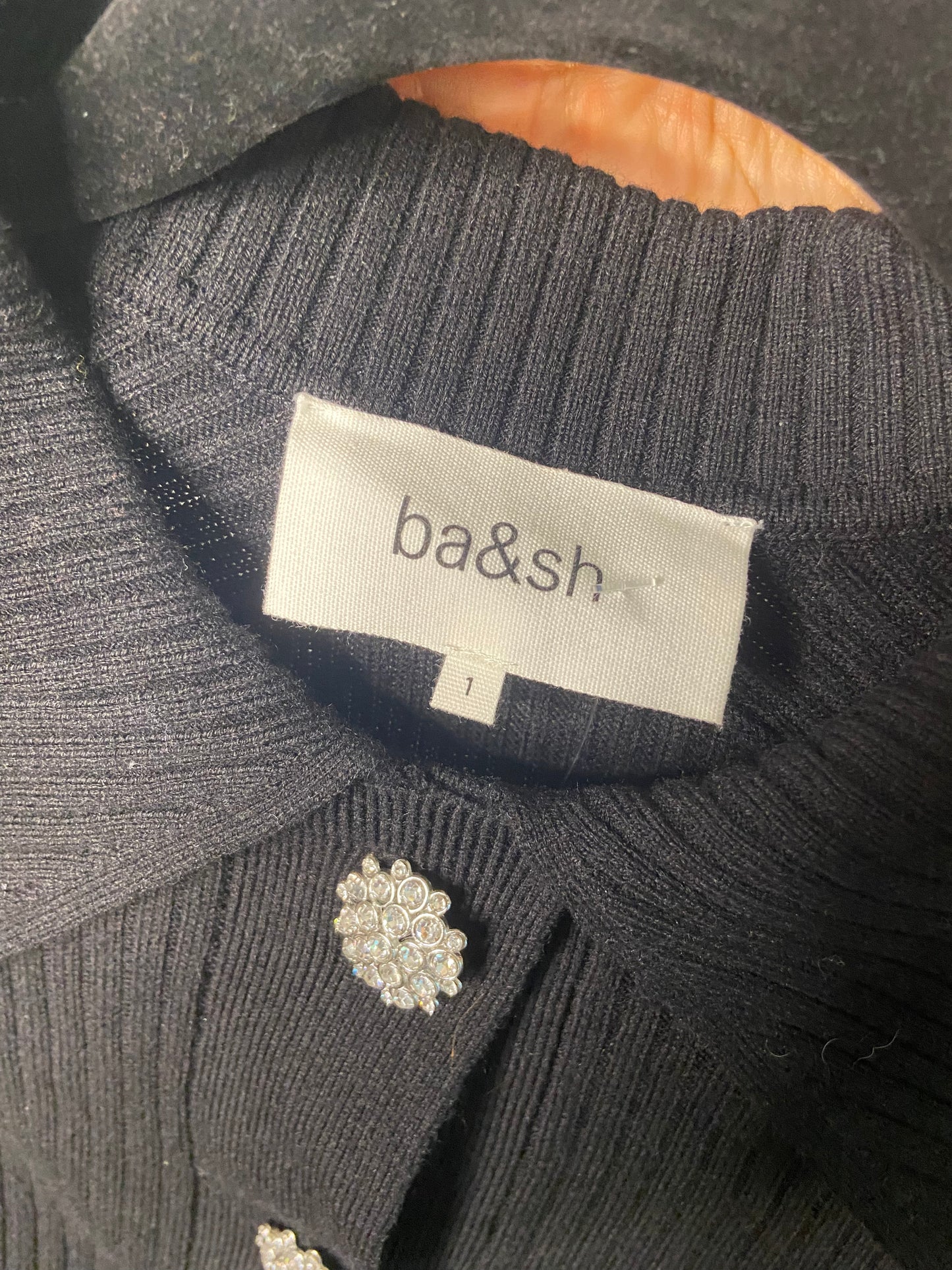 Ba&sh Eliot Knit Polo Top size S