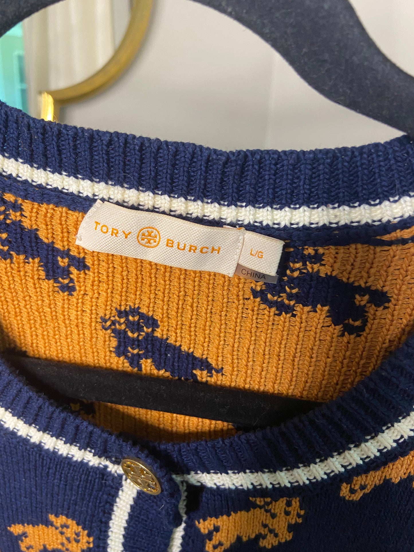 Tory Burch Jacquard Kendra Cardigan size L