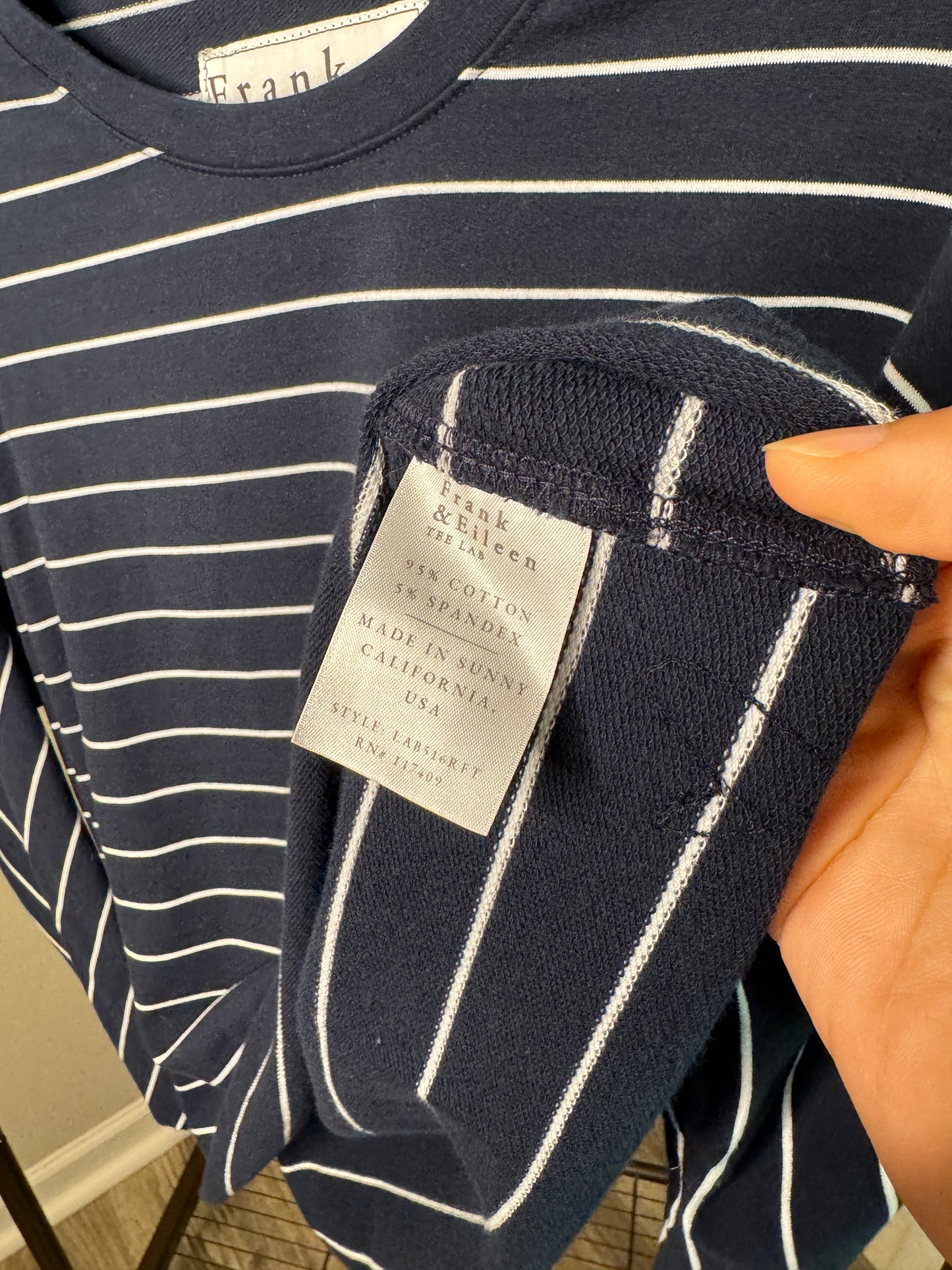 Frank and Eileen Oversized Striped Sweatshirt size M