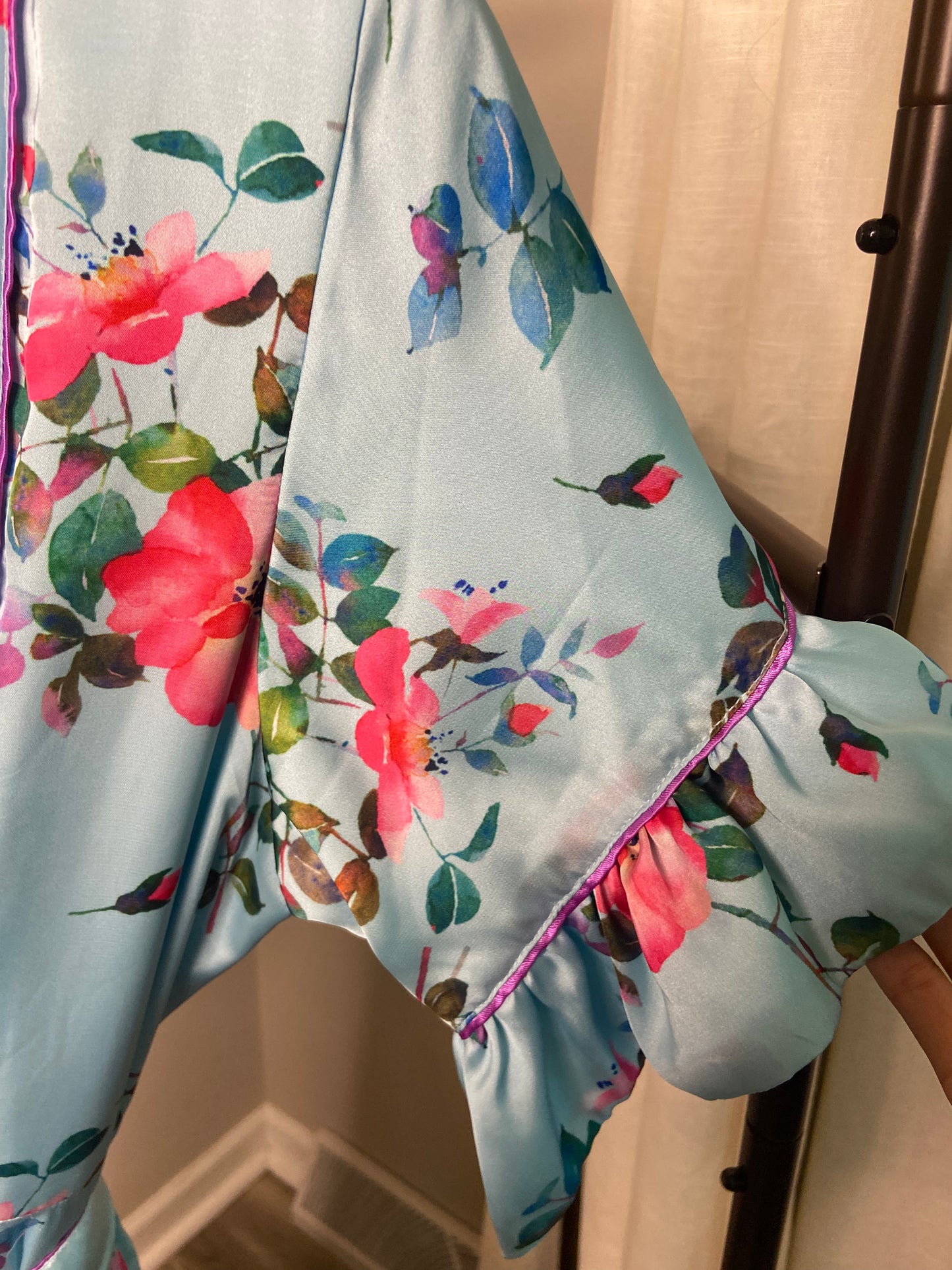 Sue Sartor Hamilton Kaftan Dress in Silk Satin size L