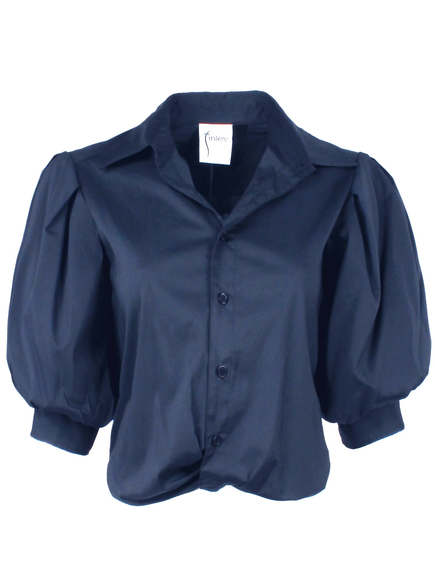 Finley Navy Popline Bomba Blouse size XS