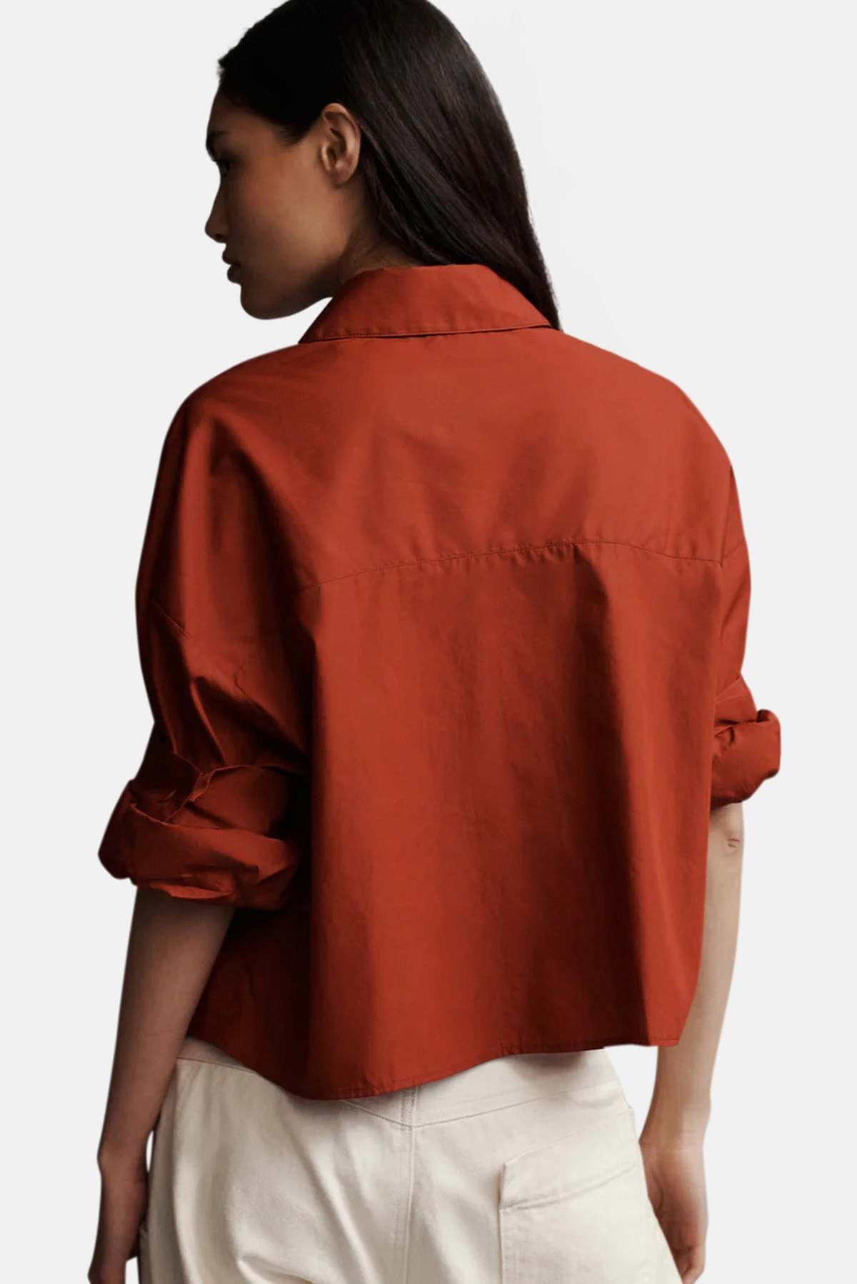 TWP Next EX Cropped Shirt in Wine/Burgundy size XS/S