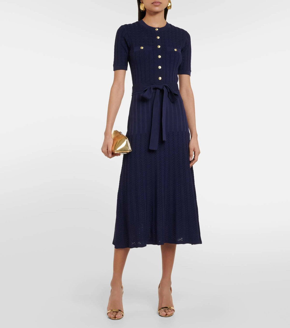 Rebecca Vallance Alice Pointelle Midi Dress size S
