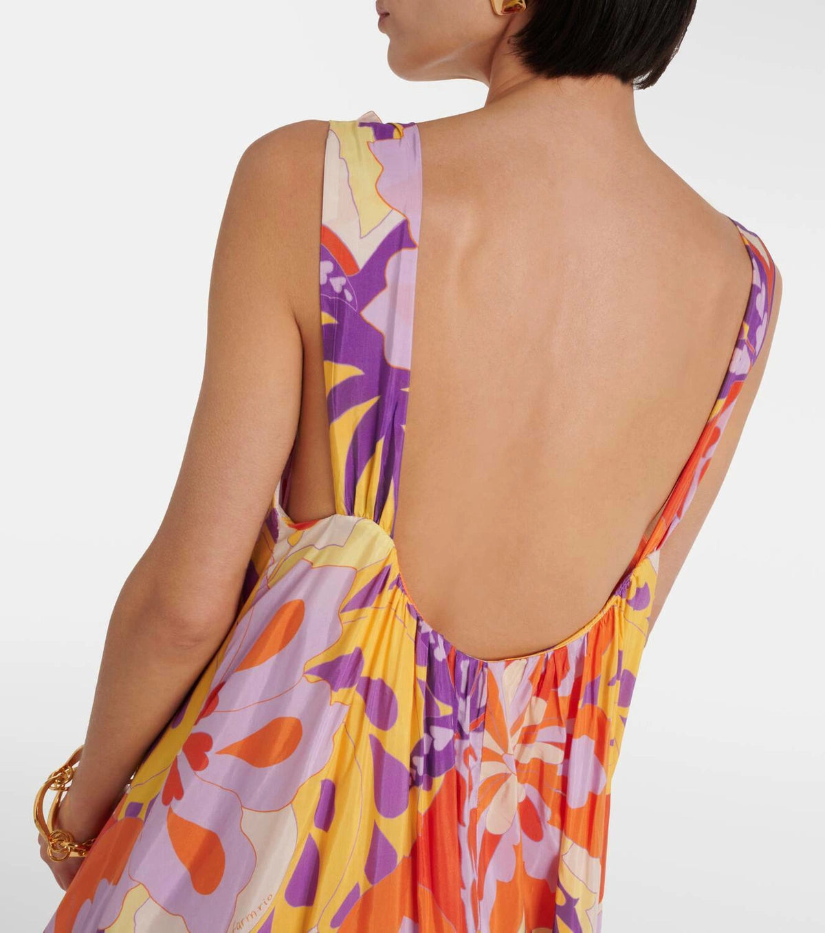 Farm Rio Lee Floral Cotton Blend Maxi Dress size M